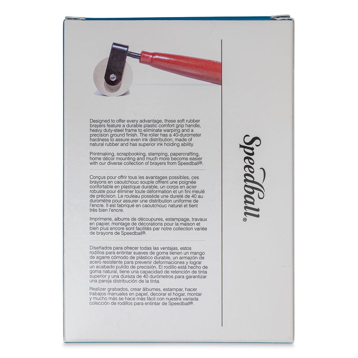 Speedball Soft Rubber Brayer - 3-1/2" - back of packaging