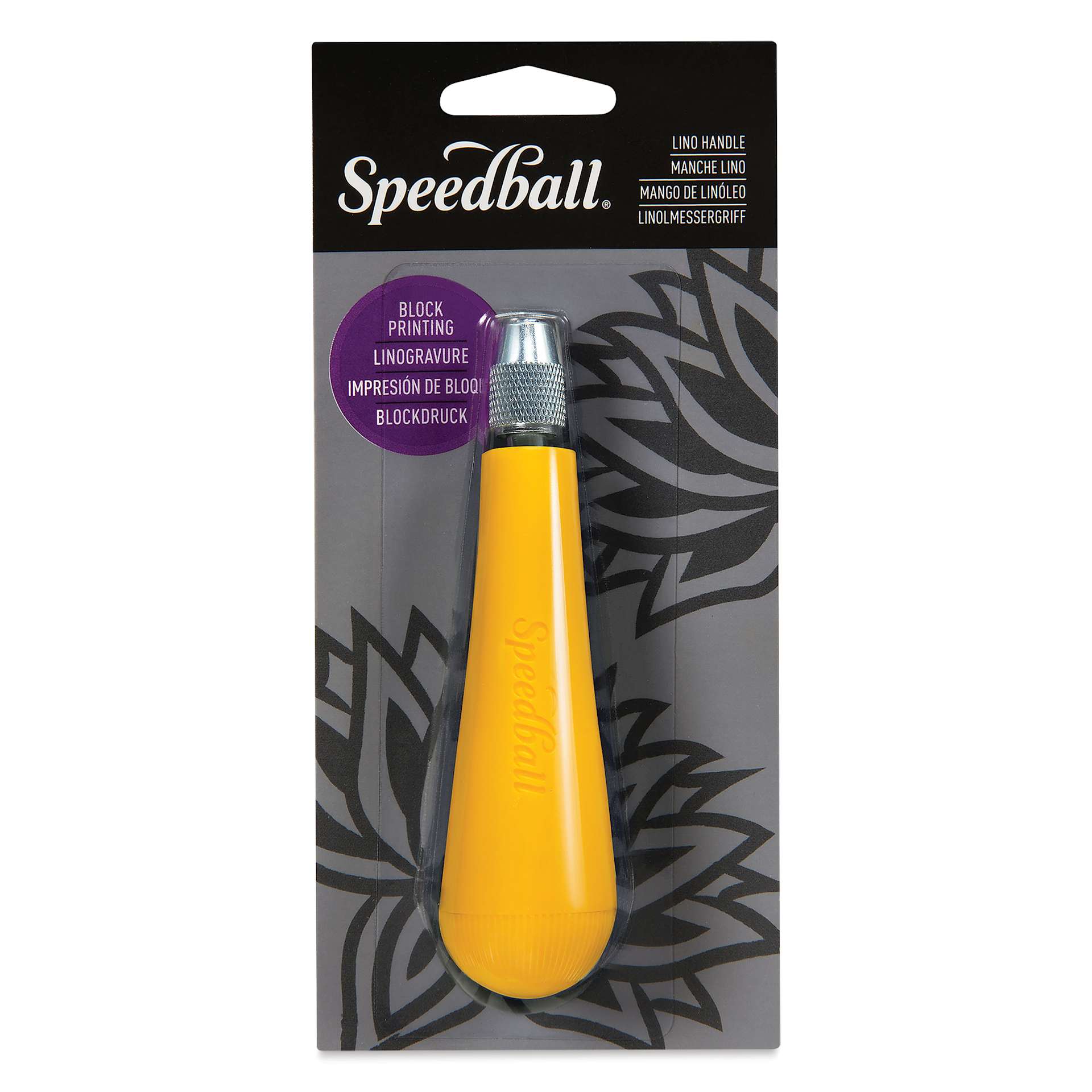 Speedball Linoleum Cutter Handle - Yellow, front of packaging