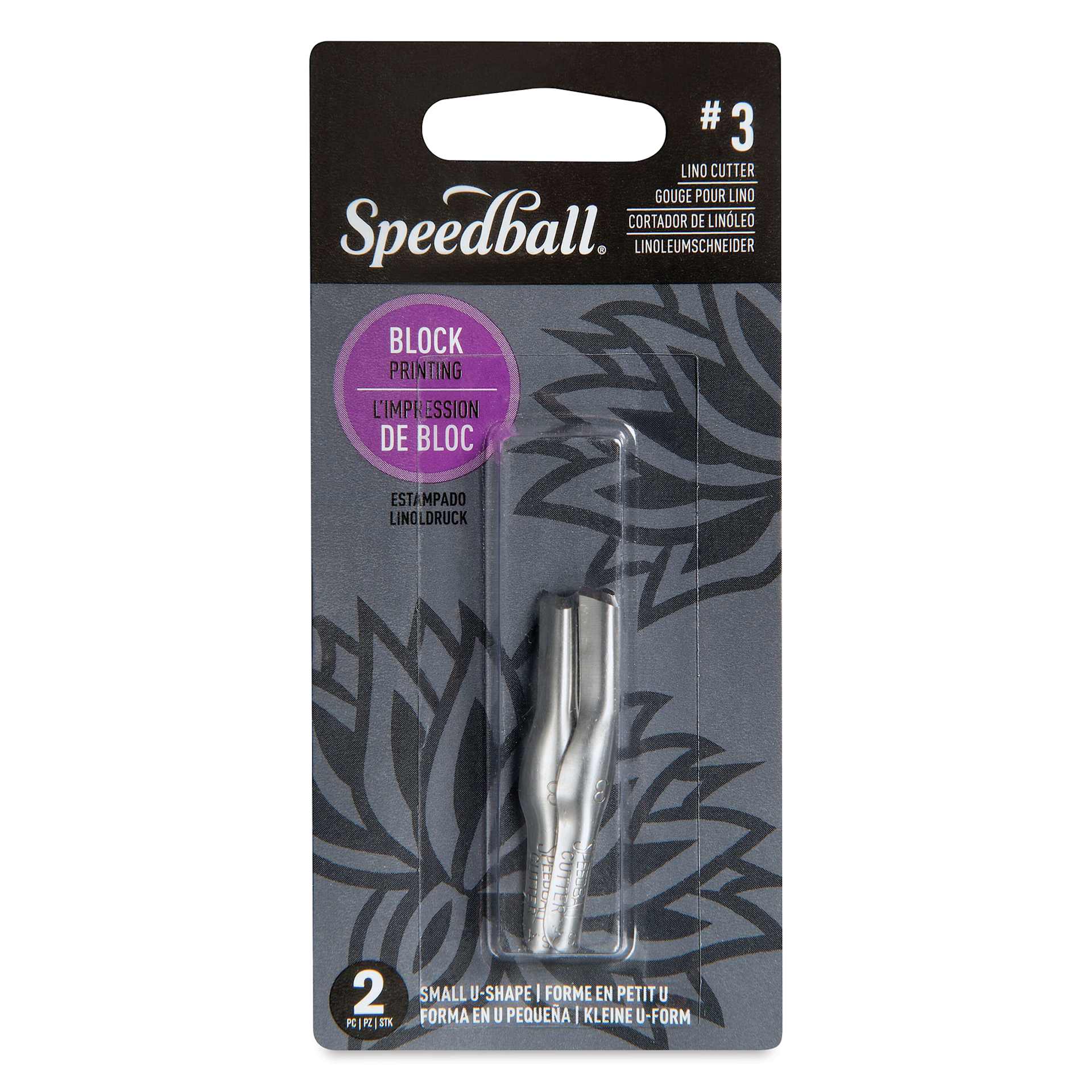 Speedball Linoleum Cutter - Pkg of 2, No. 3 Small U Gouge (Front of package)