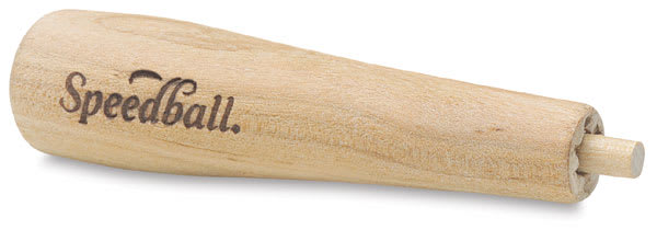 Wooden E-Z Cut Handle - Side view showing wooden support post for blade