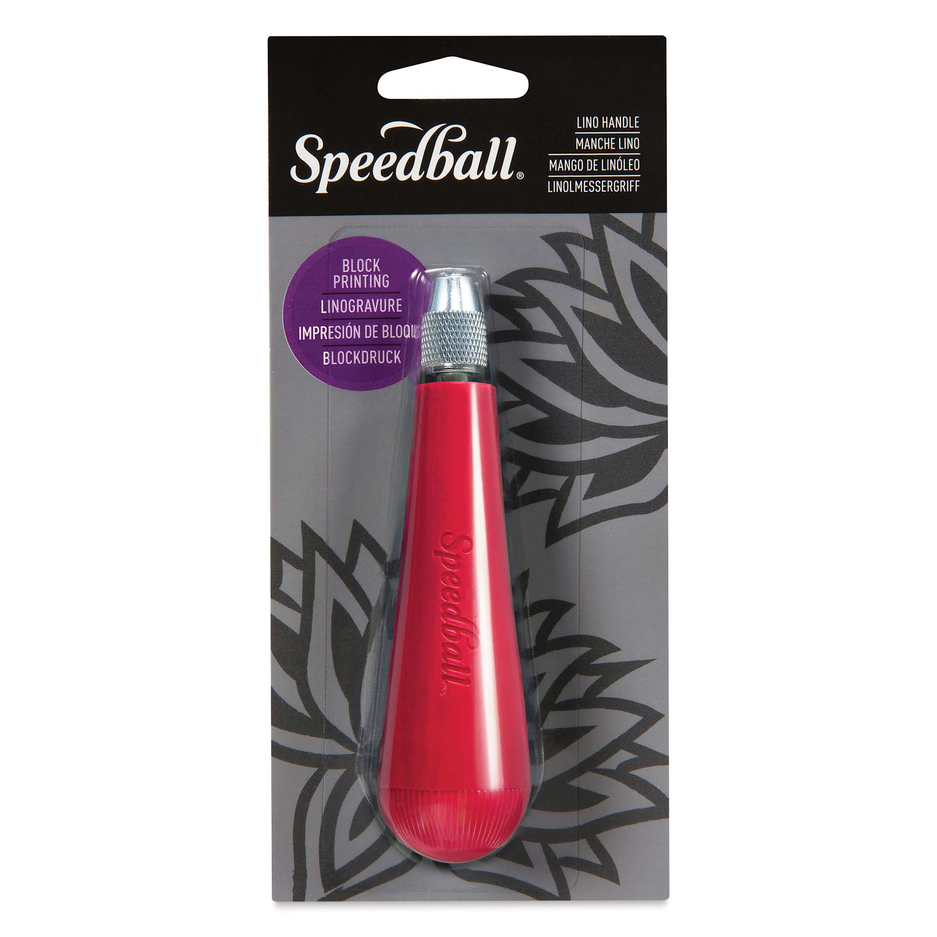 Speedball Linoleum Cutter Handle - Red, front of packaging