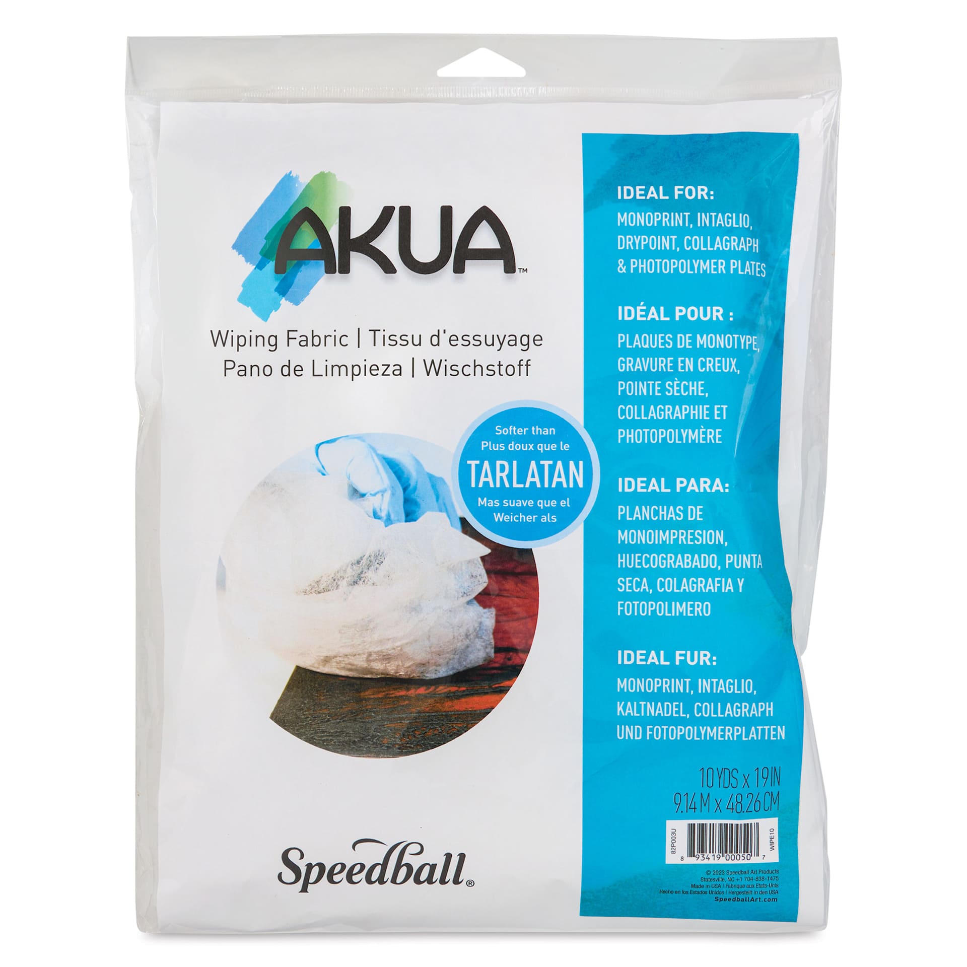 Rostow & Jung Akua Wiping Fabric - 19" x 10 yds, front of the packaging