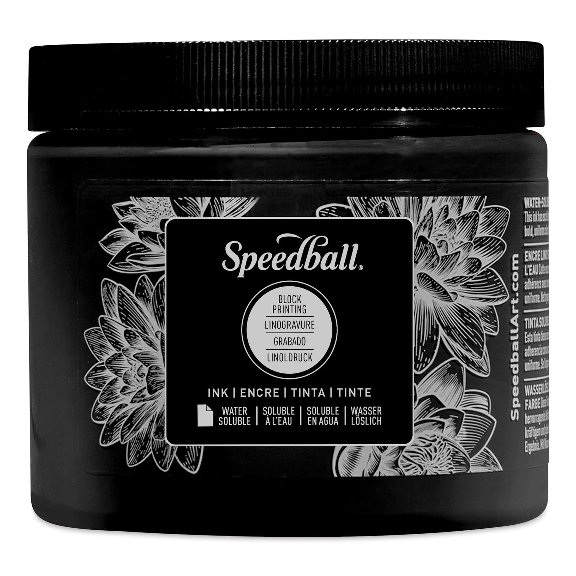 Speedball Water-Soluble Block Printing Ink - Black, 16 oz