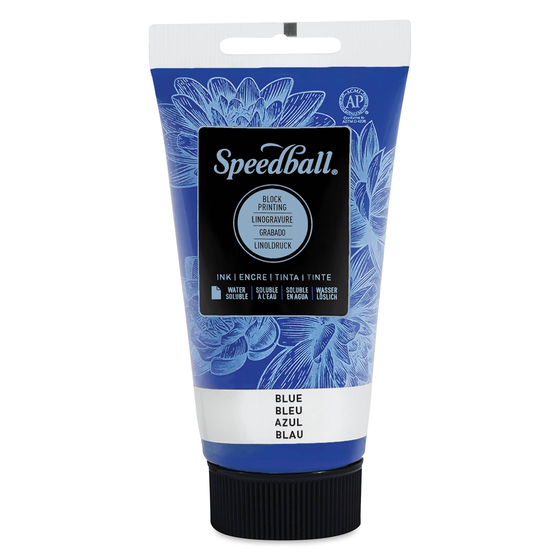Speedball Water-Soluble Block Printing Ink - Blue, 2.5 oz