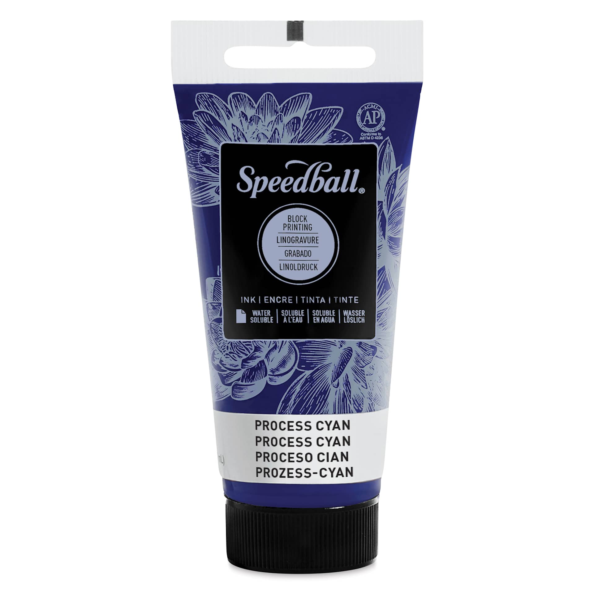 Speedball Water-Soluble Block Printing Ink - Process Cyan, 1.25 oz