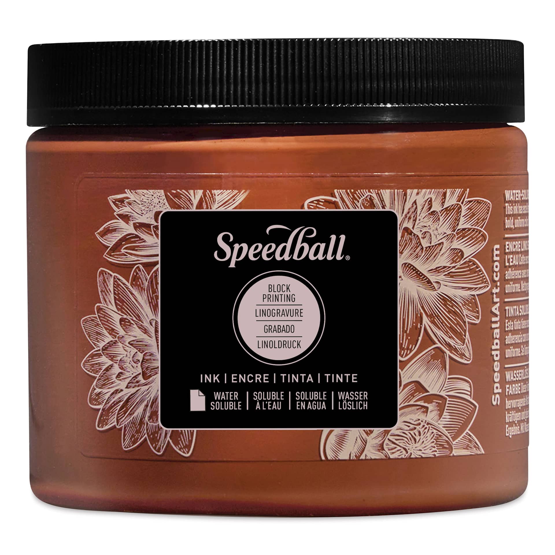 Speedball Water-Soluble Block Printing Ink - Brown, 16 oz