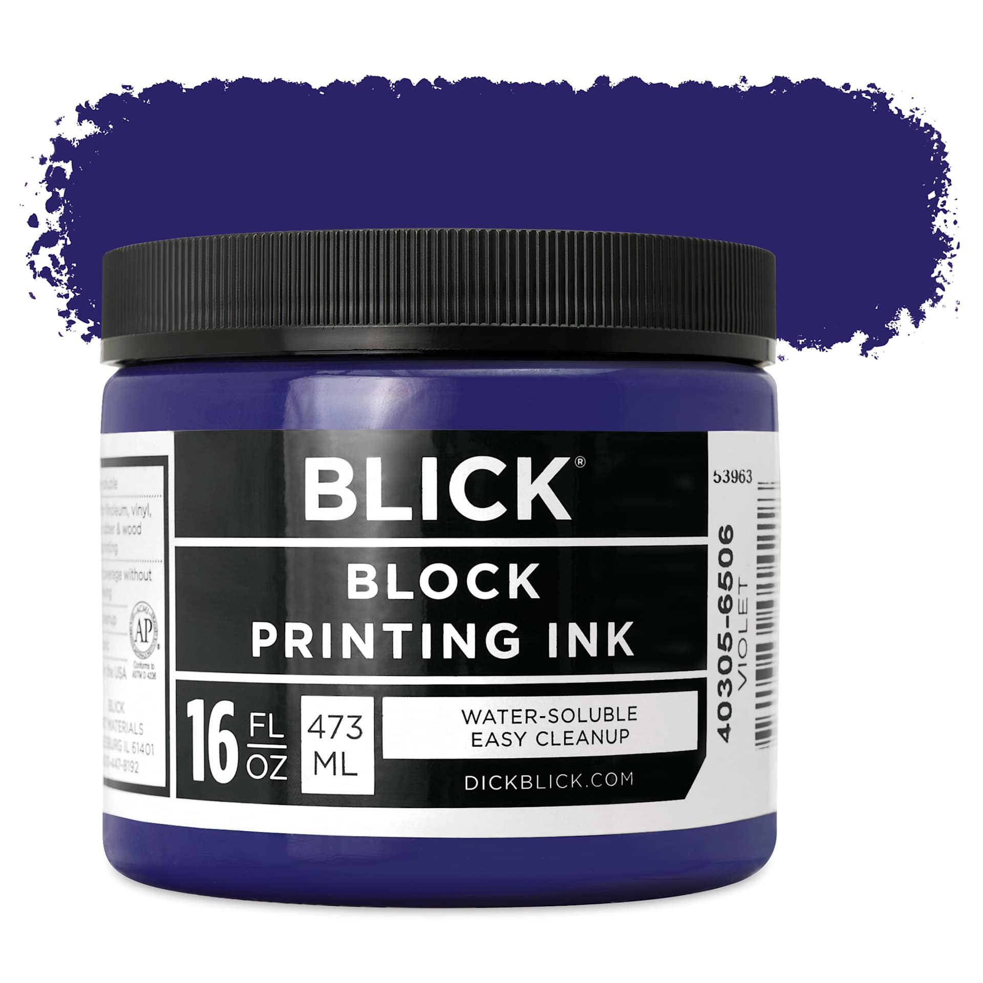 Blick Water-Soluble Block Printing Ink - Violet, 16 oz Jar