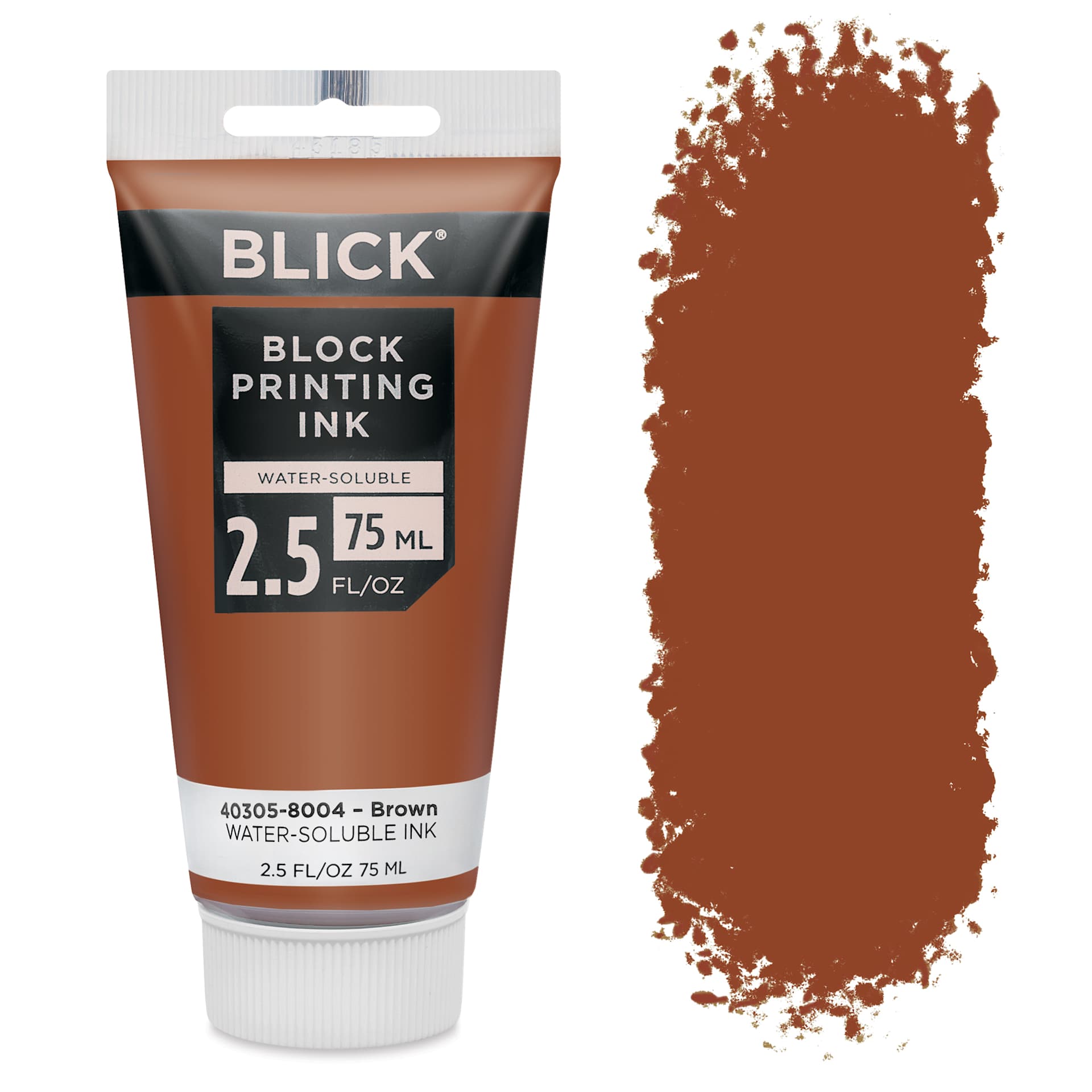 Blick Water-Soluble Block Printing Ink - Brown, 2.5 oz Tube