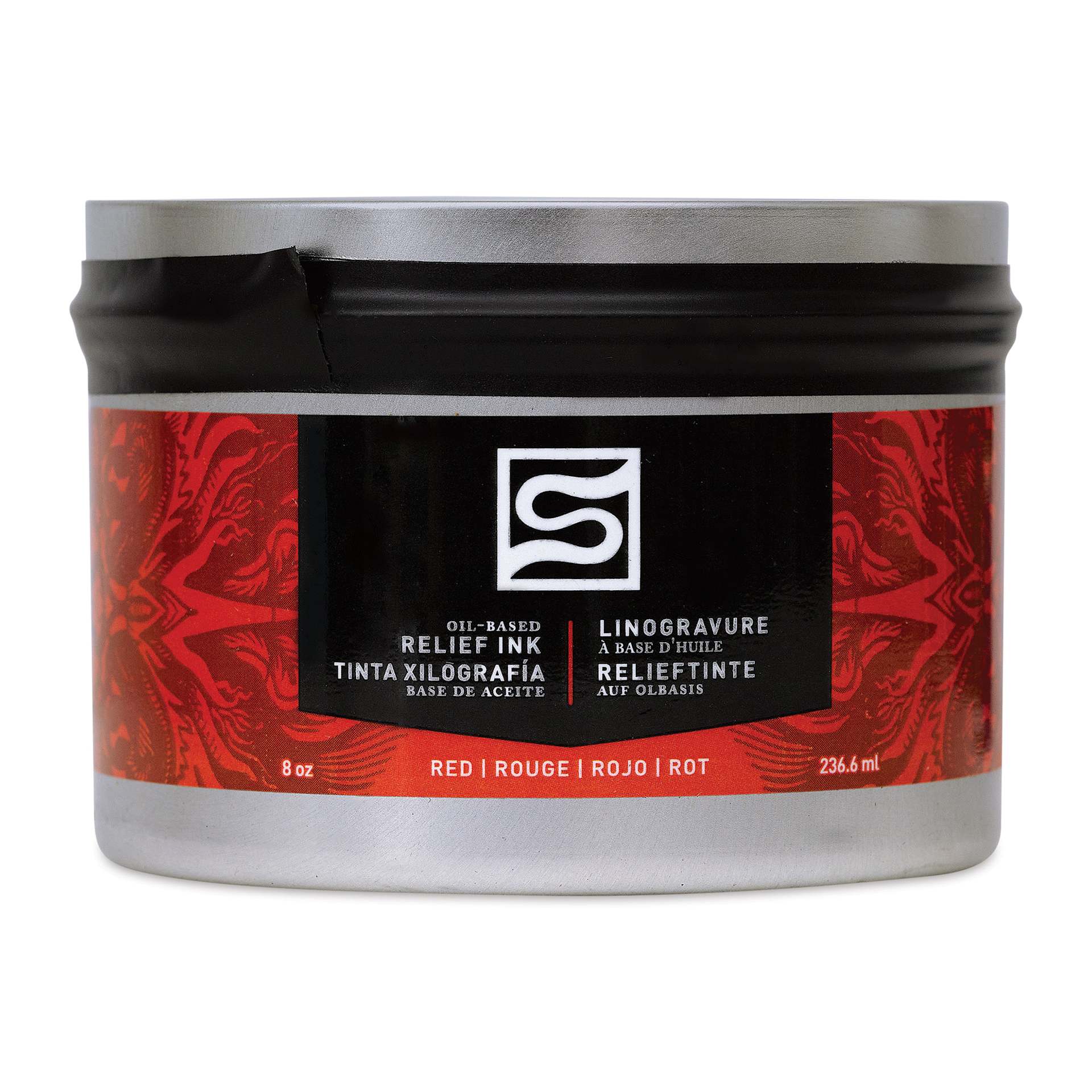 Speedball Oil-Based Relief Ink - Red, 8 oz front of packaging