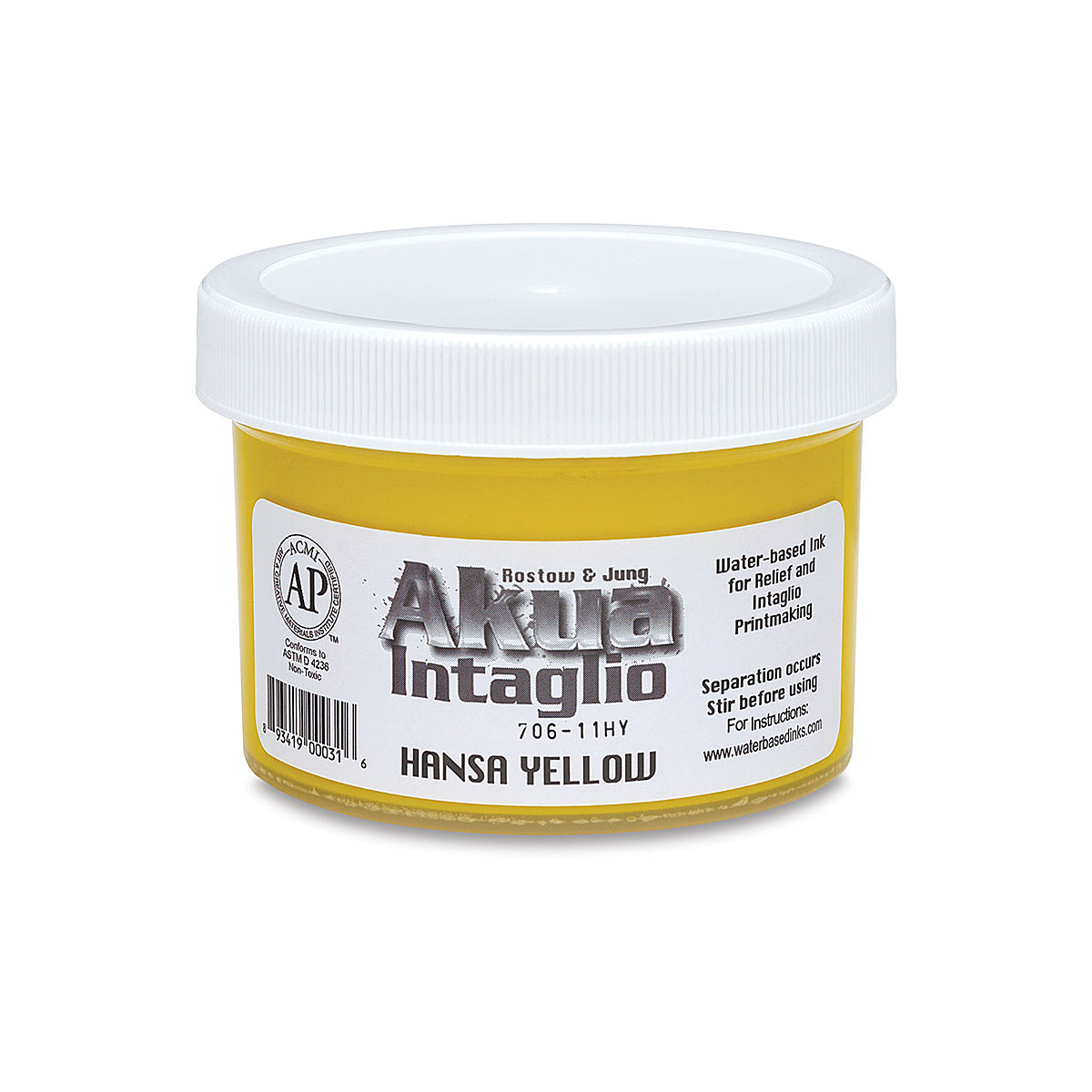 Akua Intaglio Ink - Hansa Yellow, 237 ml