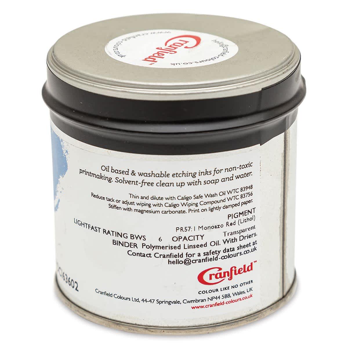 Cranfield Caligo Safe Wash Etching Ink - Rubine Red, 250 g Can - back