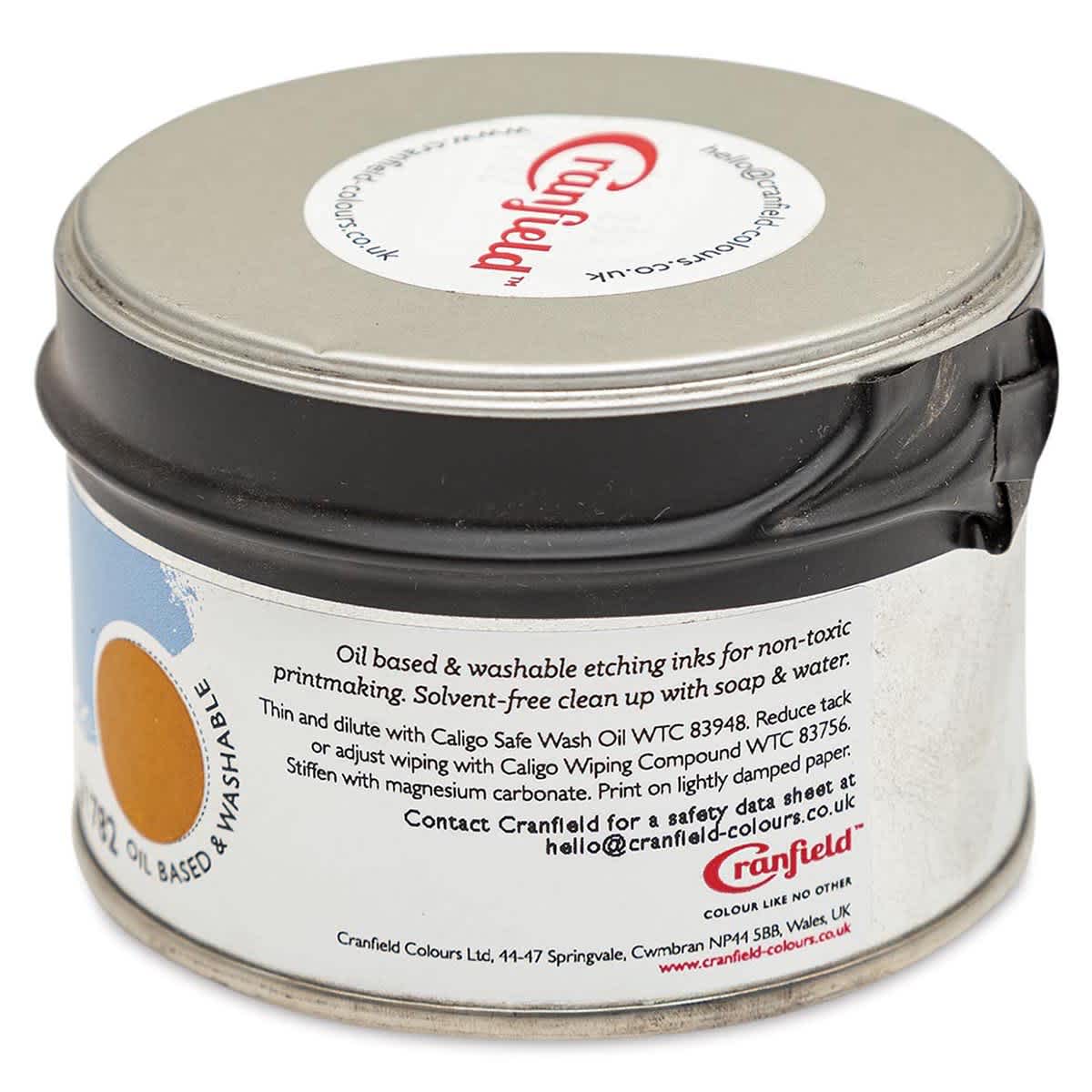 Cranfield Caligo Safe Wash Etching Ink - Yellow Ochre, 250 g Can (Back)