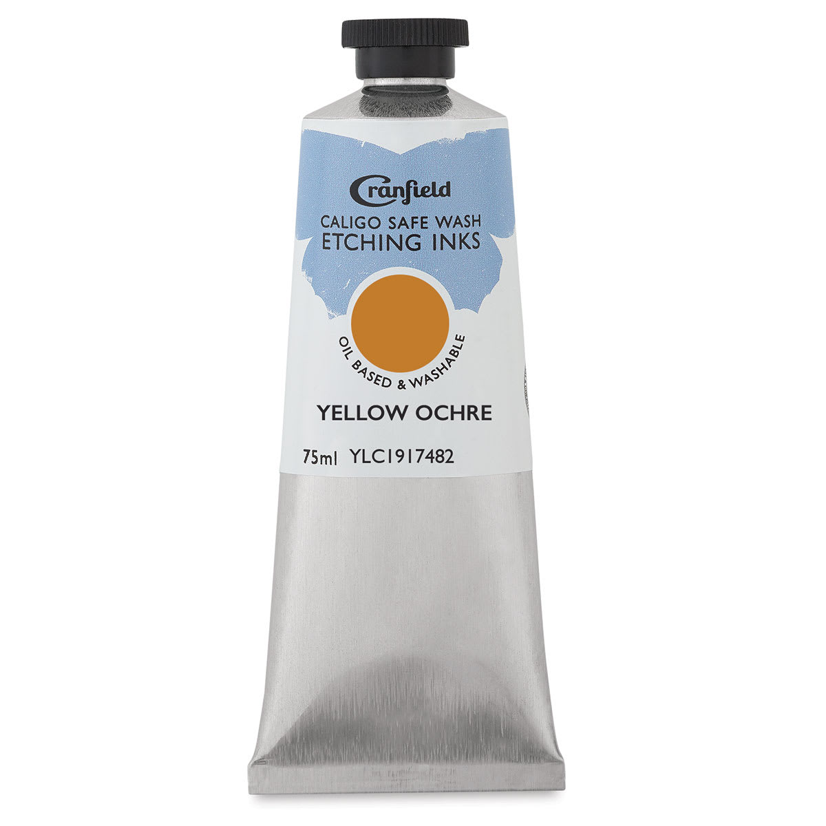 Cranfield Caligo Safe Wash Etching Inks - 75 ml Tube of Yellow Ochre shown upright Cranfield Caligo Safe Wash Etching Inks - 75 ml Tube of Yellow Ochre shown upright