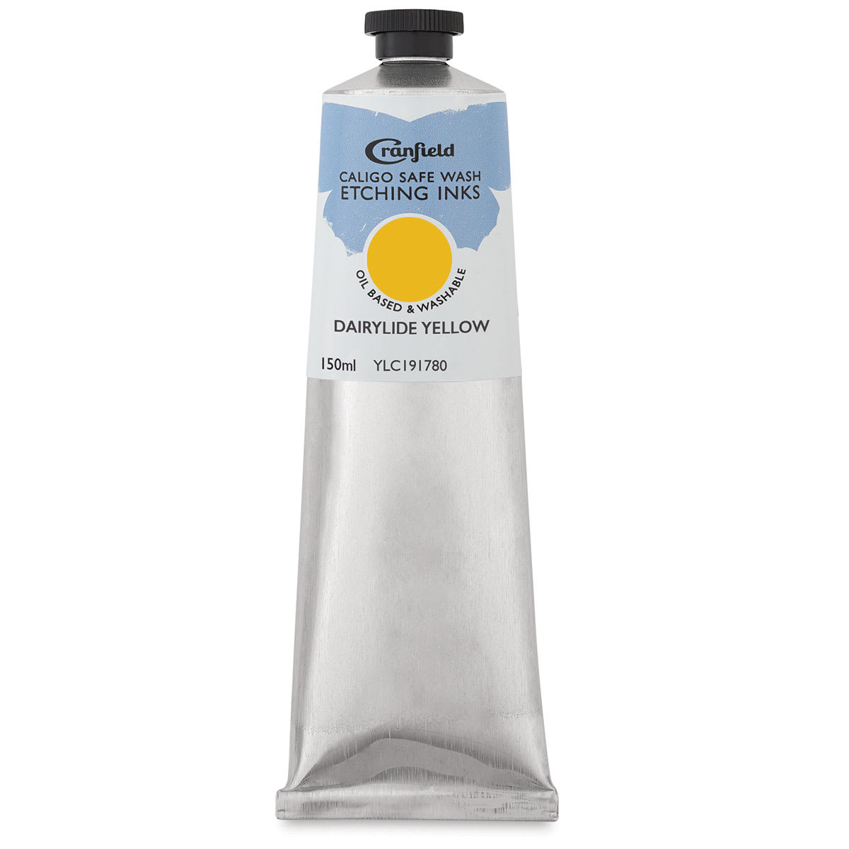 Cranfield Caligo Safe Wash Etching Ink - 150 ml Tube of Diarylide Yellow shown upright Cranfield Caligo Safe Wash Etching Ink - 150 ml Tube of Diarylide Yellow shown upright