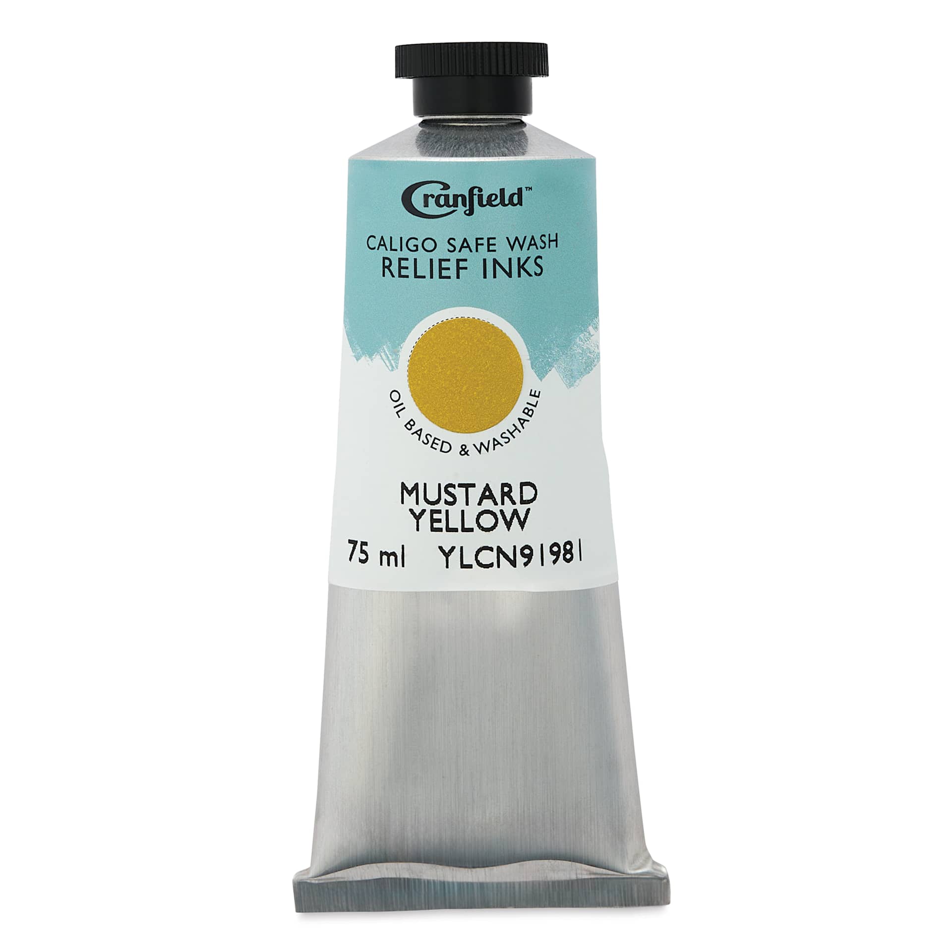 Cranfield Caligo Safe Wash Relief Ink - Mustard Yellow, 75 ml tube