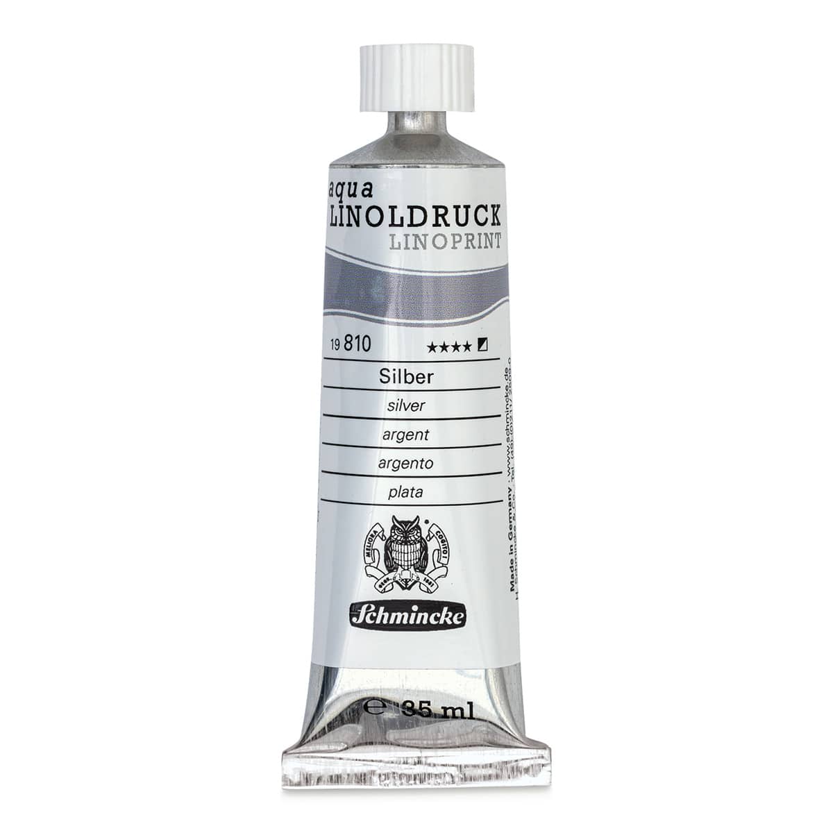 Schmincke Aqua Linoprint Ink - Silver, 35 ml - front