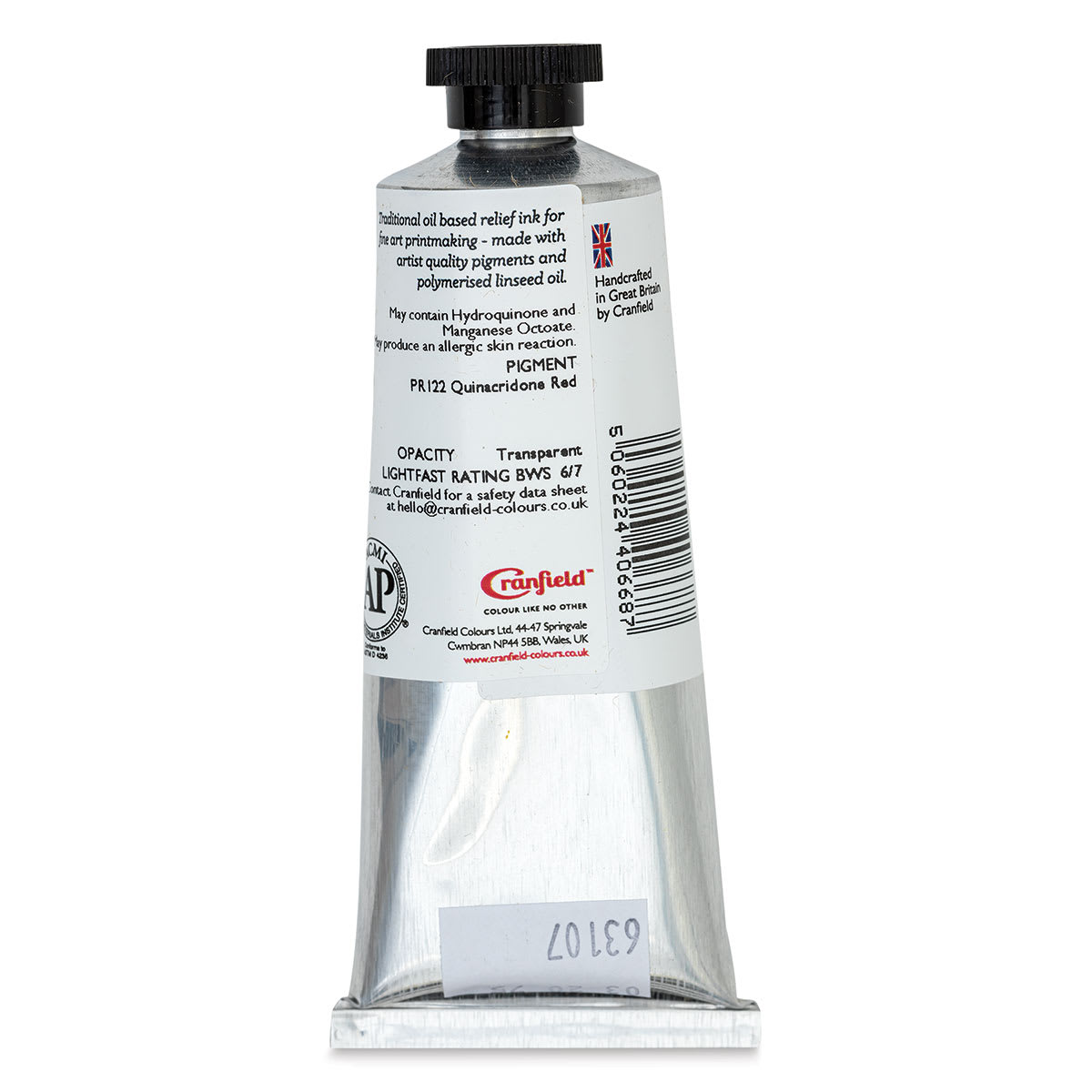 Cranfield Traditional Relief Ink - Crimson, 75 ml - back