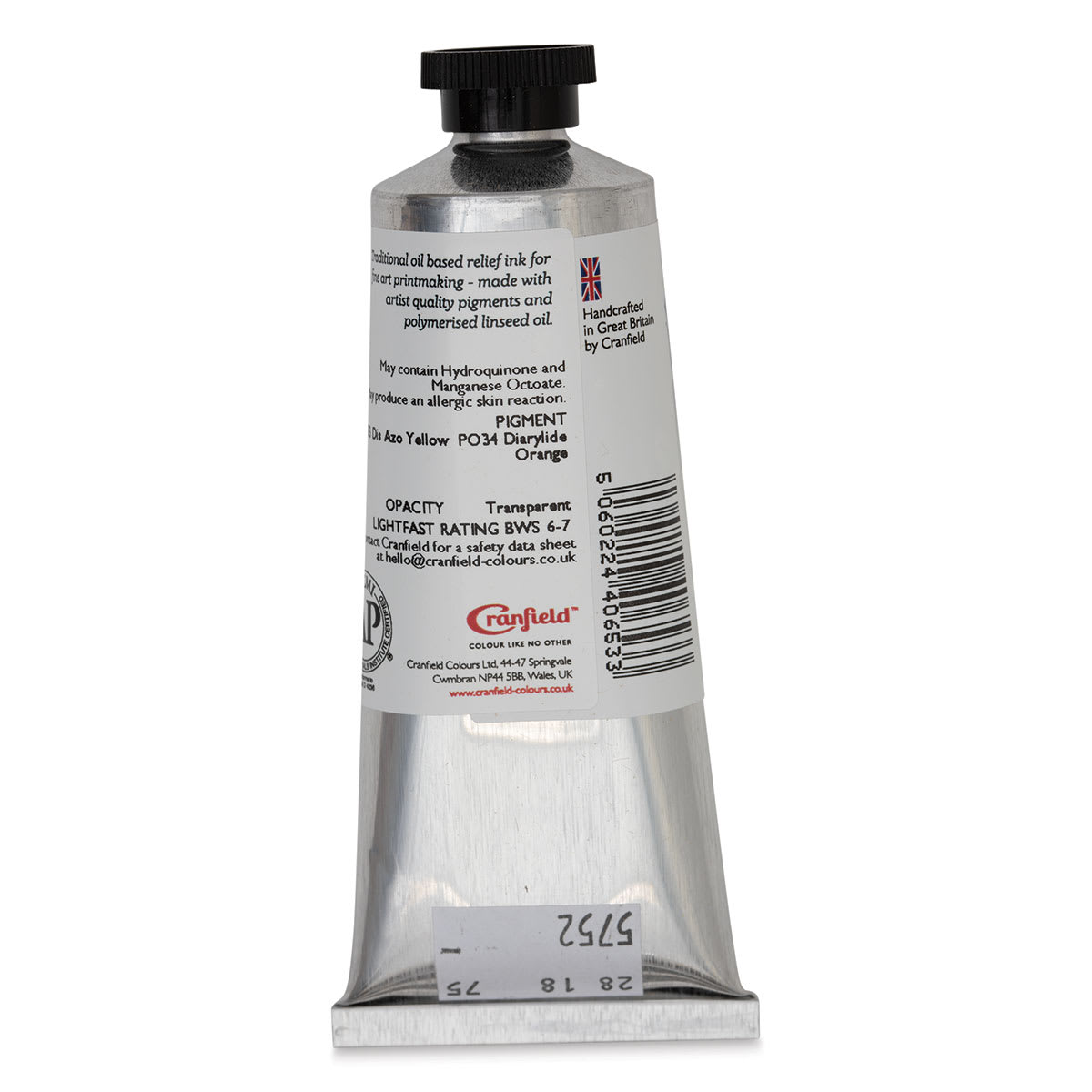 Cranfield Traditional Relief Ink - Light Orange, 75 ml - back
