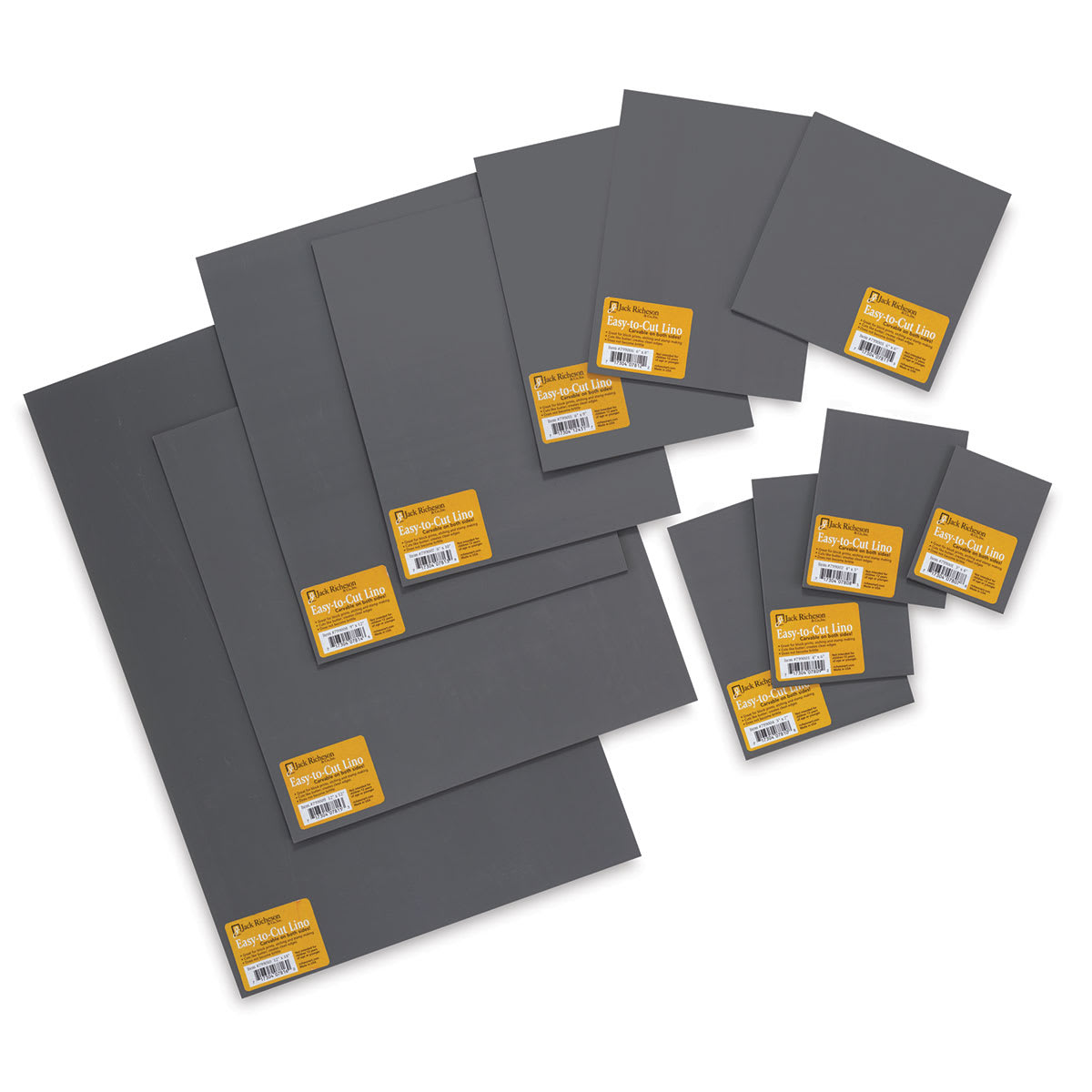 Richeson Easy-to-Cut Linoleum - Unmounted, Top view of assorted sizes available Richeson Easy-to-Cut Linoleum - Unmounted, Top view of assorted sizes available