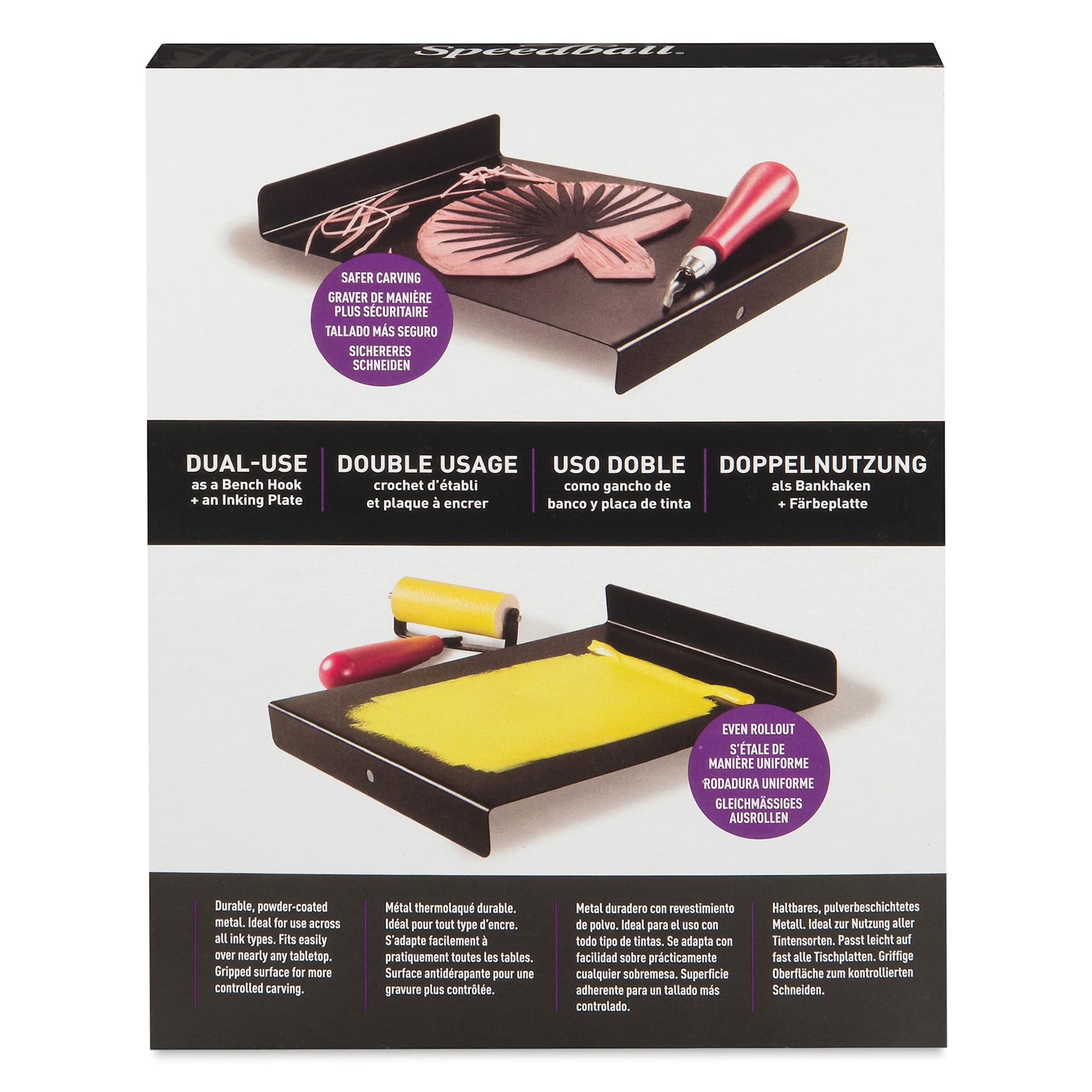 Speedball Bench Hook/Inking Plate - back of packaging Speedball Bench Hook/Inking Plate - back of packaging
