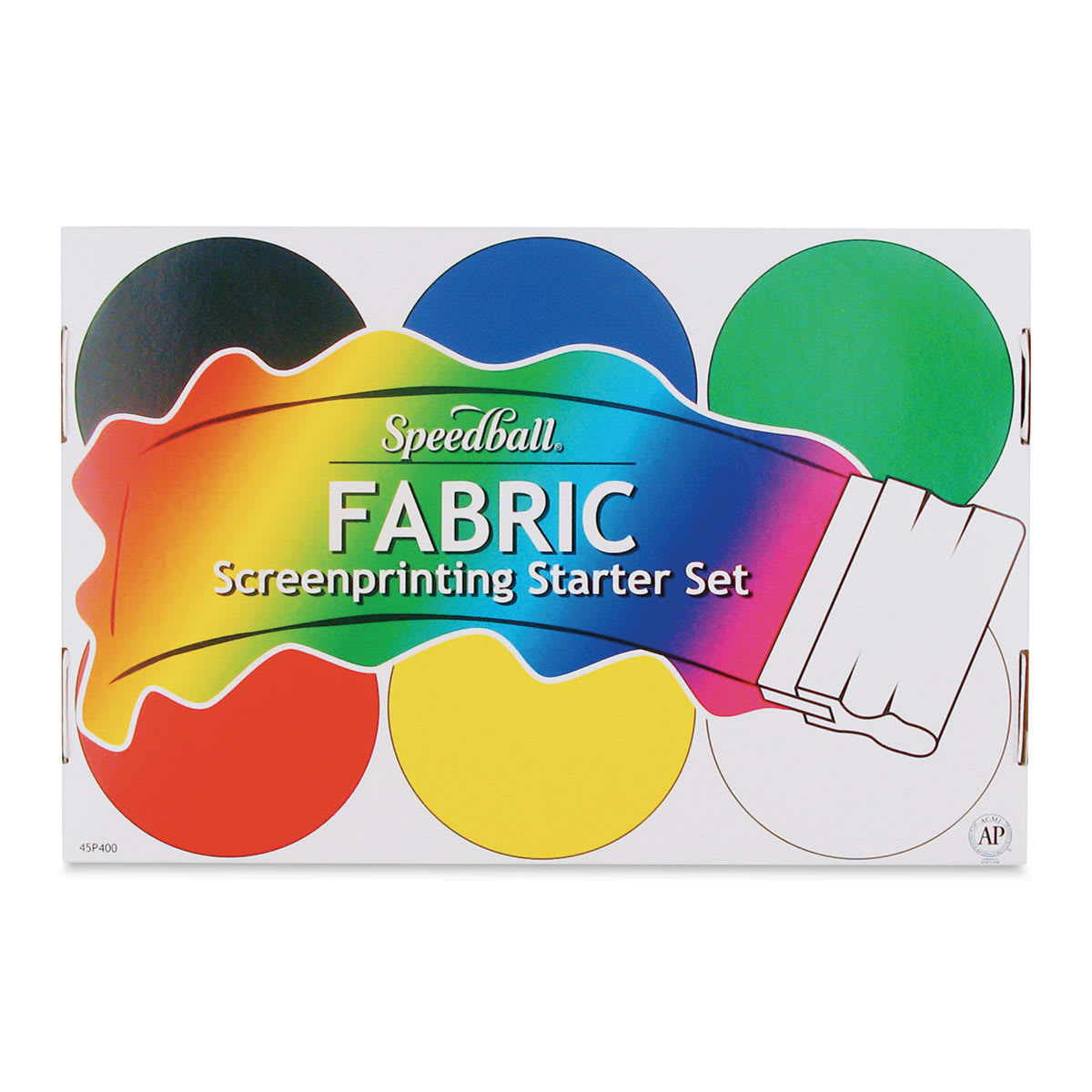 Speedball Fabric Screen Printing Ink - Starter Set, Set of 6, 4 oz, Jars front of packaging