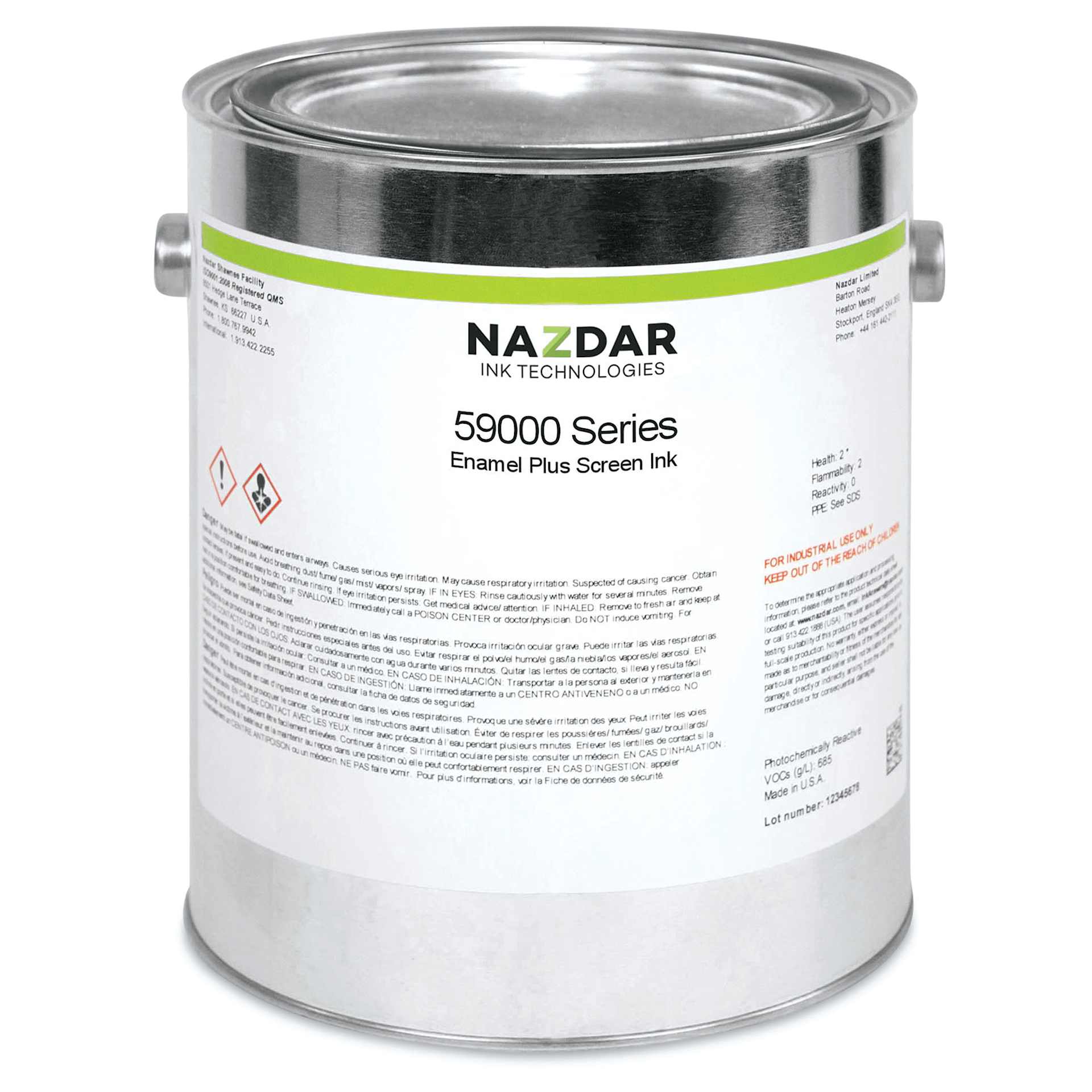 Naz-Dar 59-000 Series Gloss Enamel - Bright Red, 1 kg