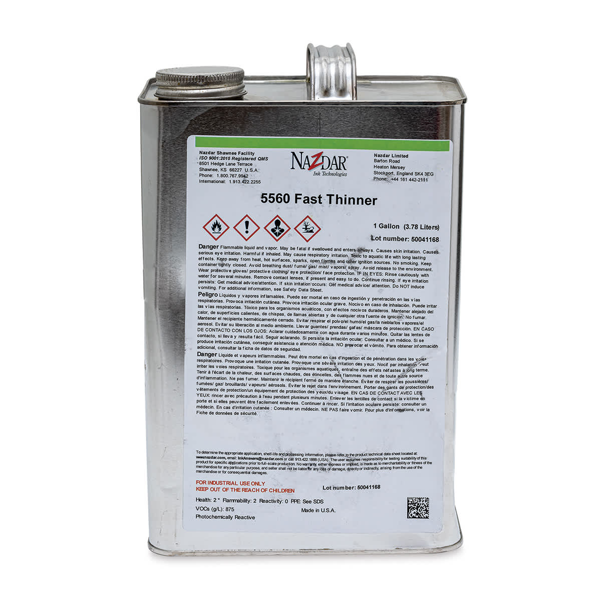 Nazdar 5560 Series Flat Poster Screen Ink Fast Thinner - 1 Gallon (3.78 L)