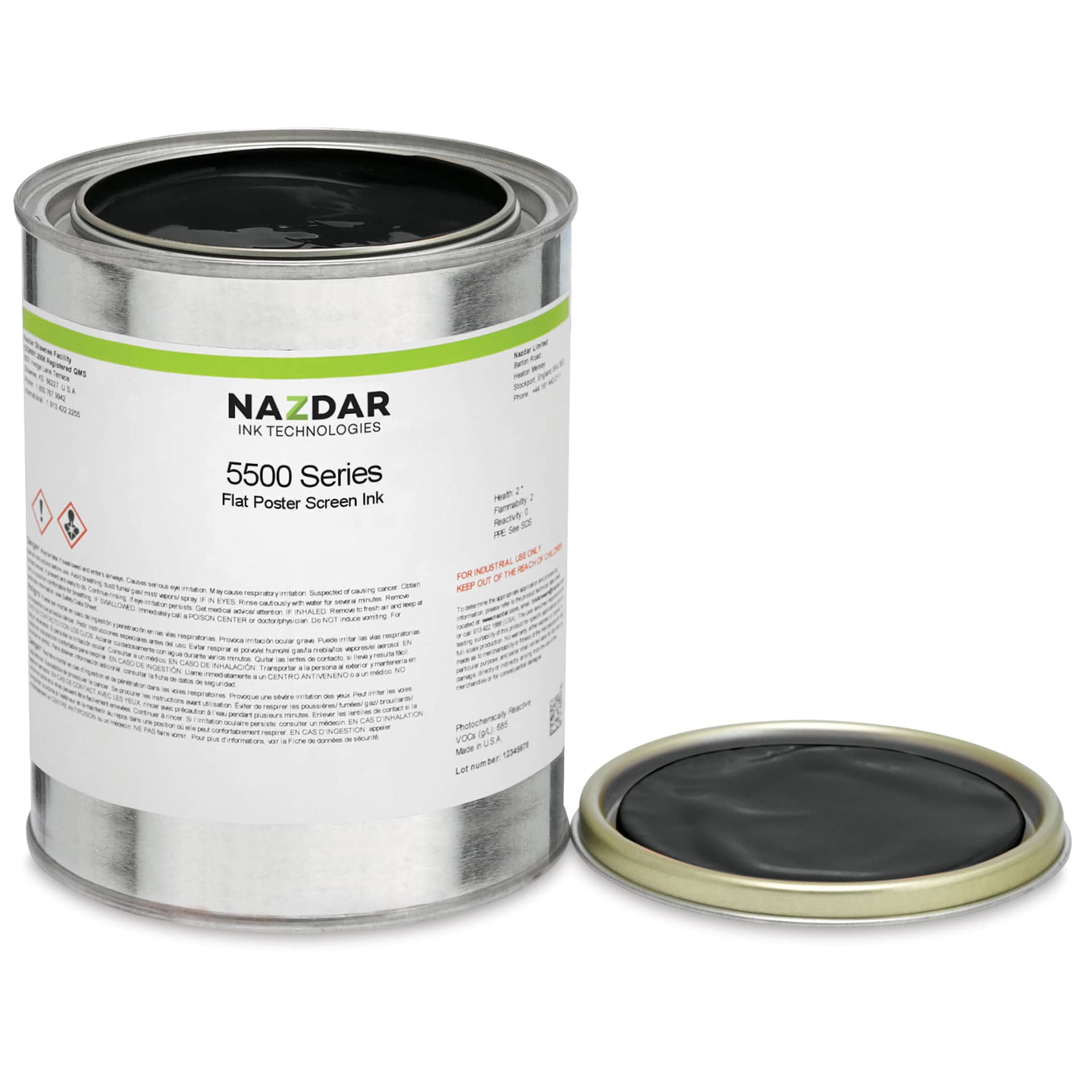 Nazdar 5500 Series Flat Poster Screen Ink - Jet Black, Gallon