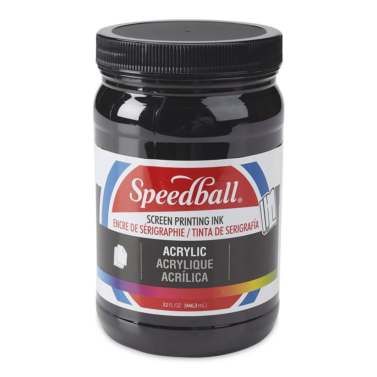 Speedball Permanent Acrylic Screen Printing Ink - Black, Quart