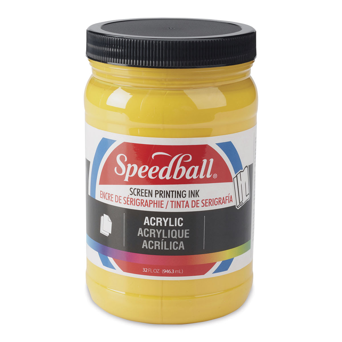 Speedball Permanent Acrylic Screen Printing Ink - Medium Yellow, Quart