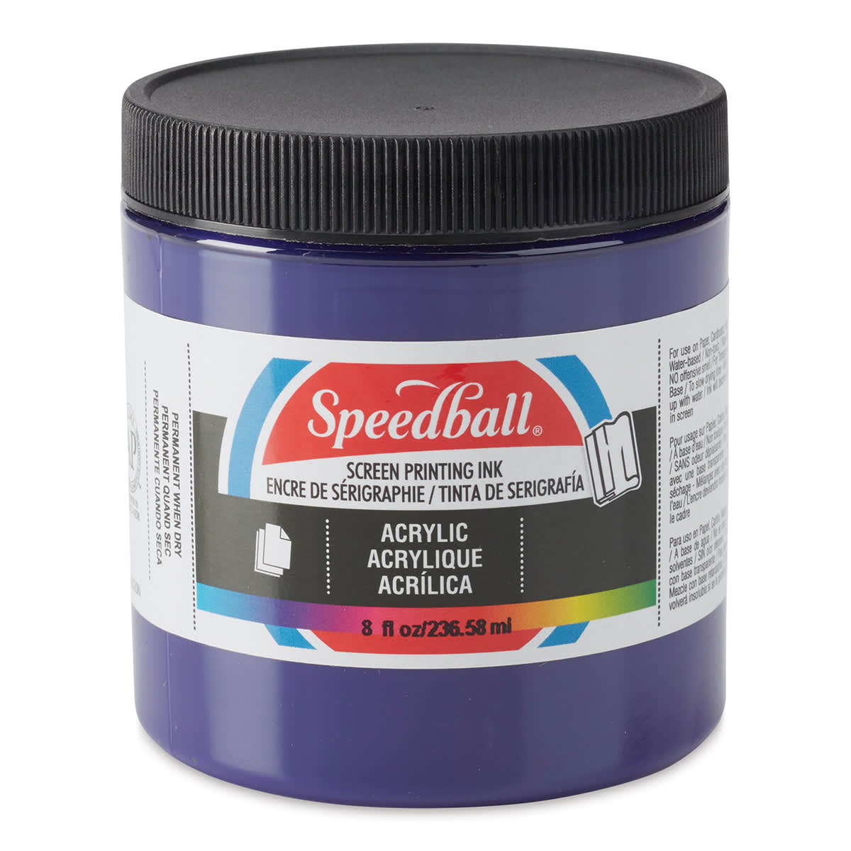 Speedball Permanent Acrylic Screen Printing Ink - Violet, 8 oz