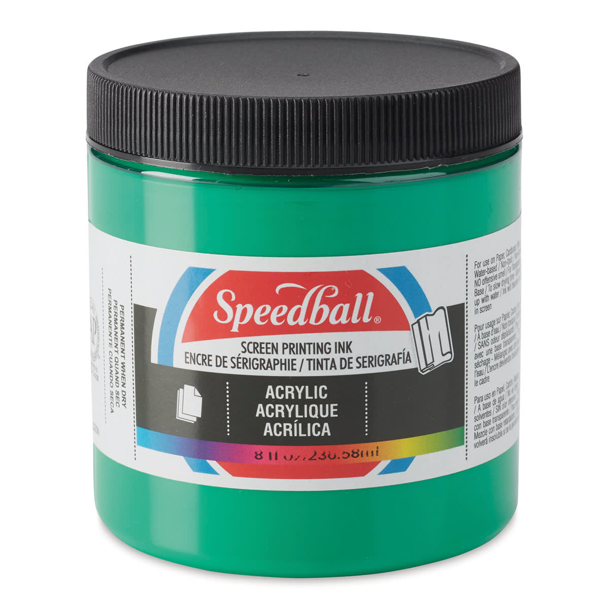 Speedball Permanent Acrylic Screen Printing Ink - Emerald Green, 8 oz