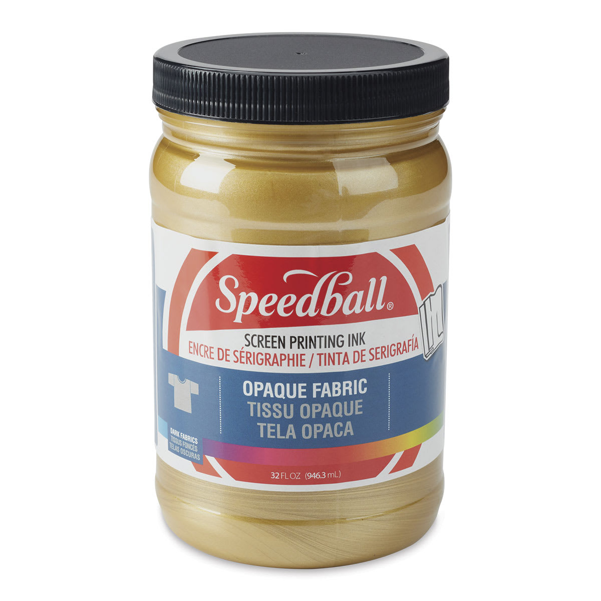 Speedball Fabric Screen Printing Ink - Gold (Opaque), 32 oz, Jar