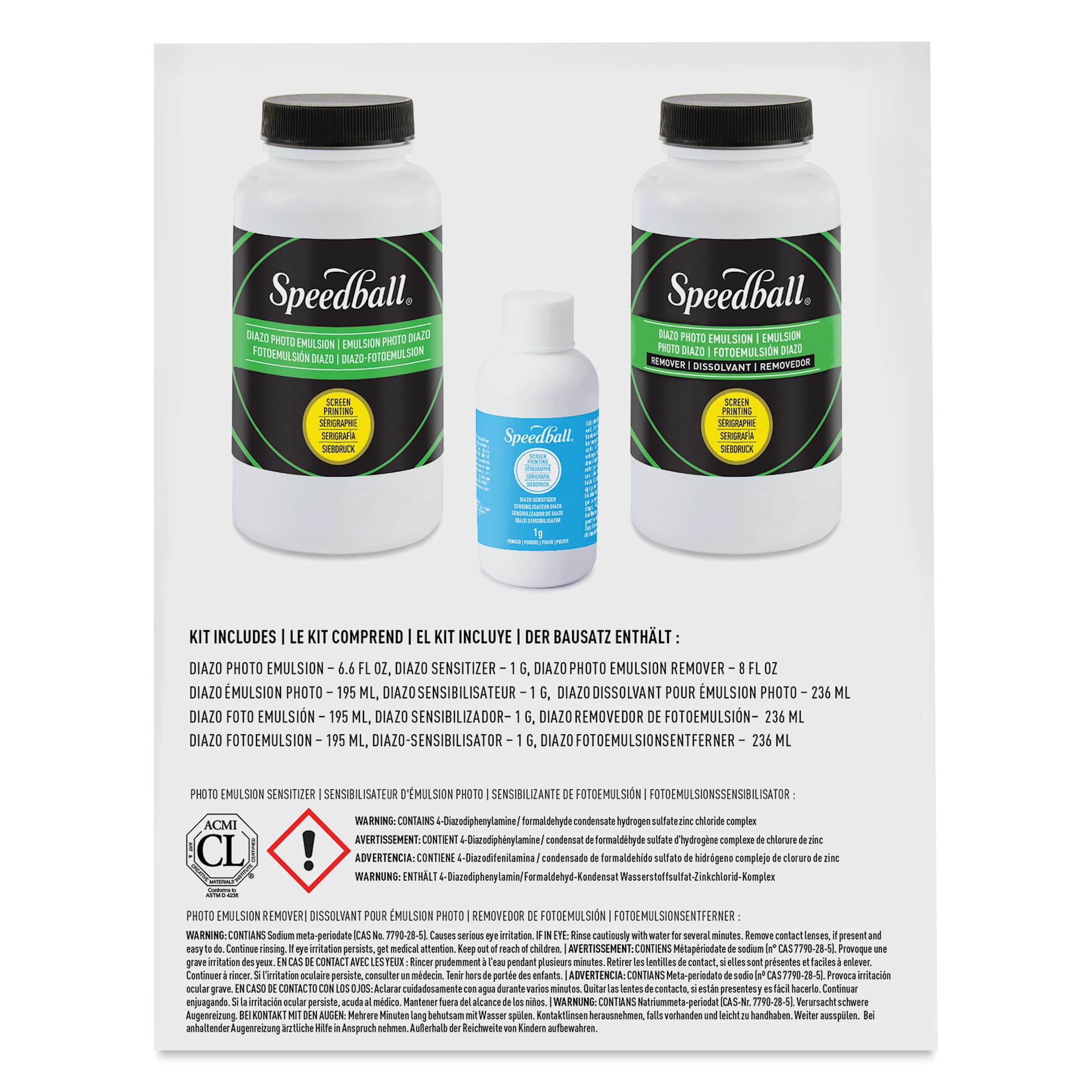 Speedball Diazo System Kit - back of packaging Speedball Diazo System Kit - back of packaging