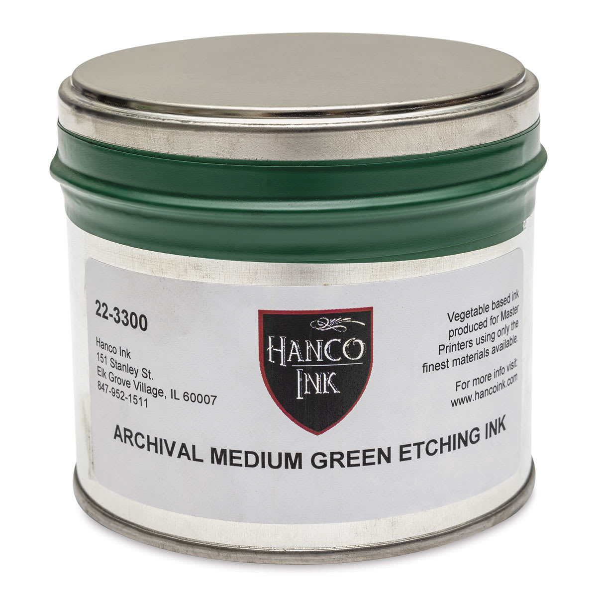 Hanco Oil Based Etching Ink - 1 lb, Medium Green - front