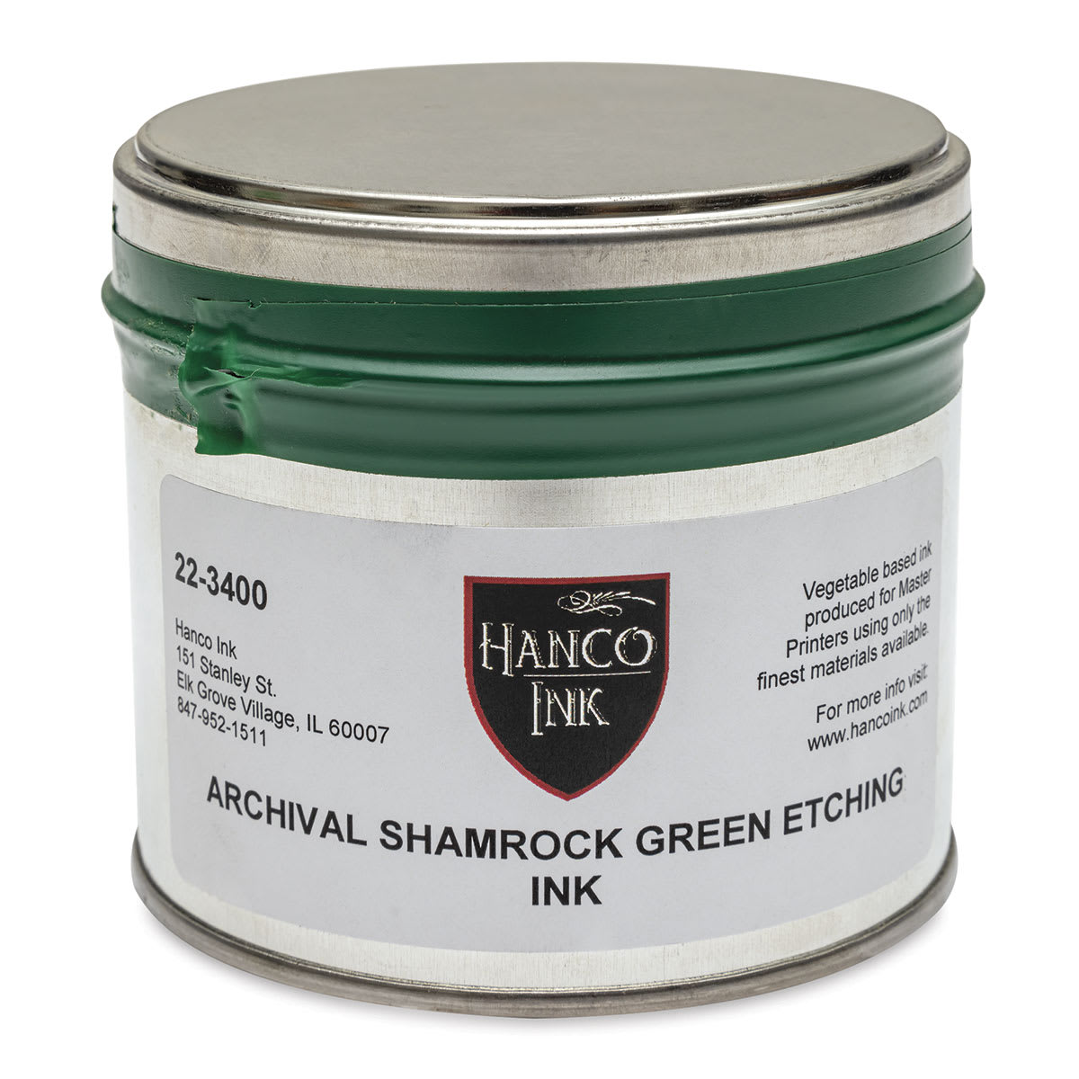 Hanco Oil Based Etching Ink - 1 lb, Shamrock Green - front
