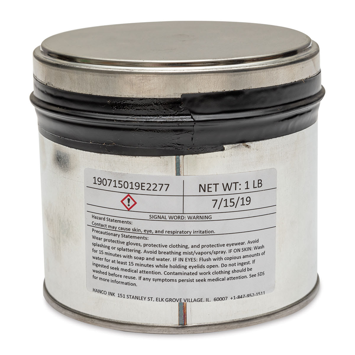 Hanco Oil Based Etching Ink - 1 lb, Raw Umber - back