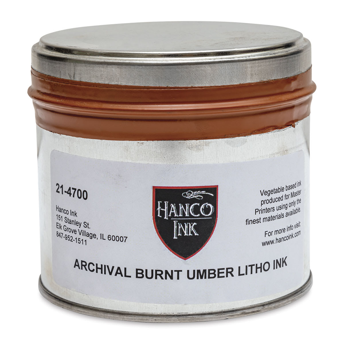 Hanco Litho Ink - 1 lb, Burnt Umber - front