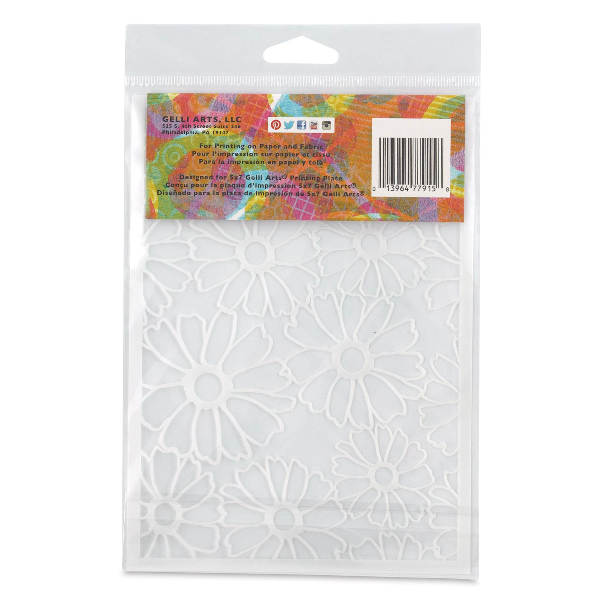 Gelli Arts Stencil - Flower, 5-1/2" x 7-1/2"