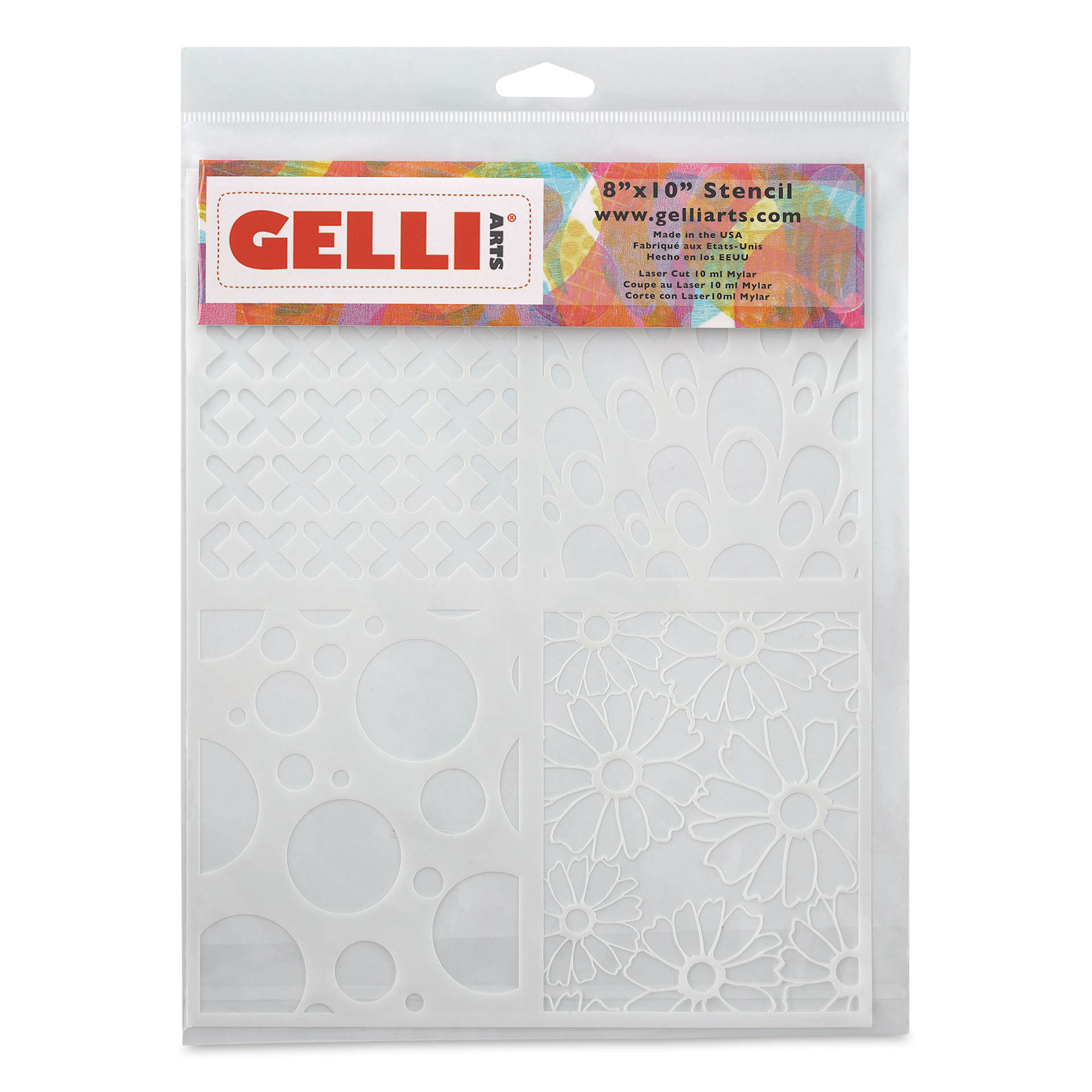 Gelli Arts Stencil - Multi Design, 8" x 10"