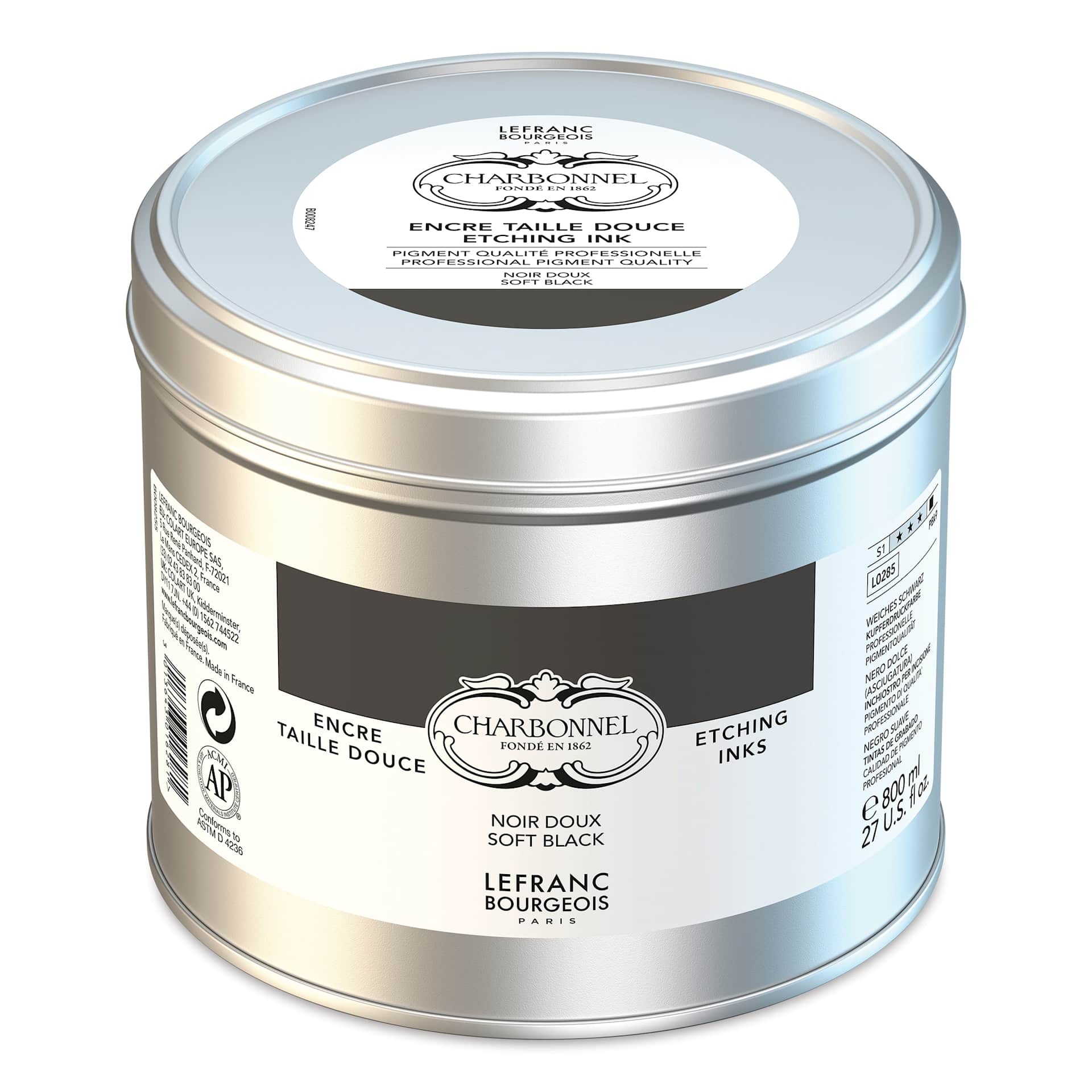 Charbonnel Etching Ink - Soft Black, 800 ml