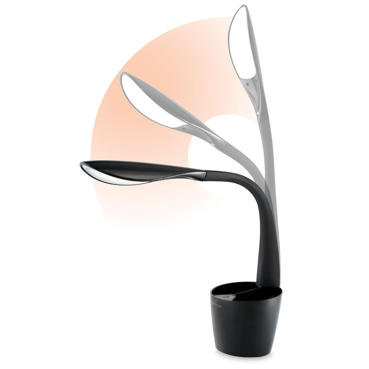 OttLite LED Desk Organizer Lamp - Photo showing range of motion of lamp OttLite LED Desk Organizer Lamp - Photo showing range of motion of lamp