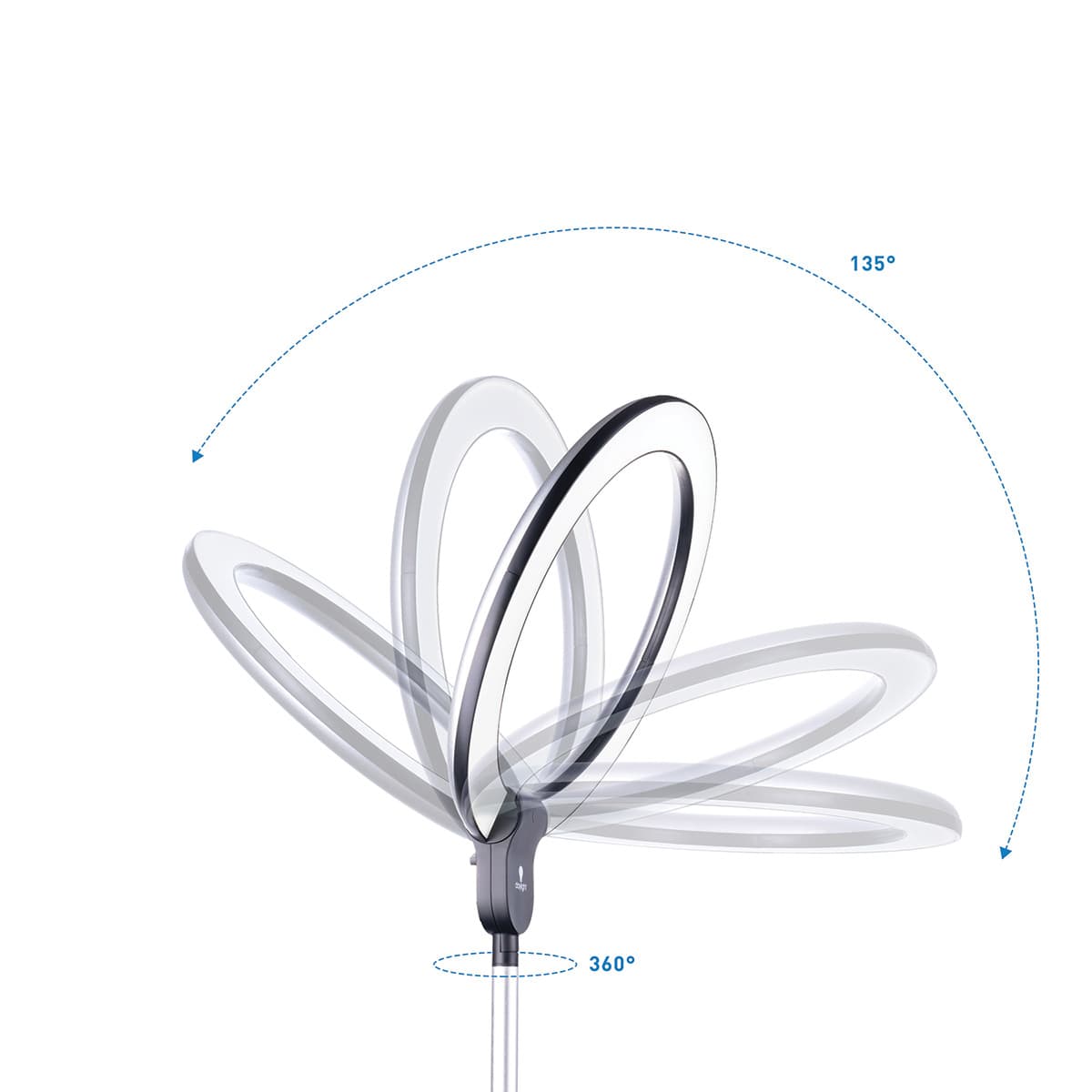 Daylight Aura Ring Light (135 degrees adjustable shade, 360 degrees rotation)