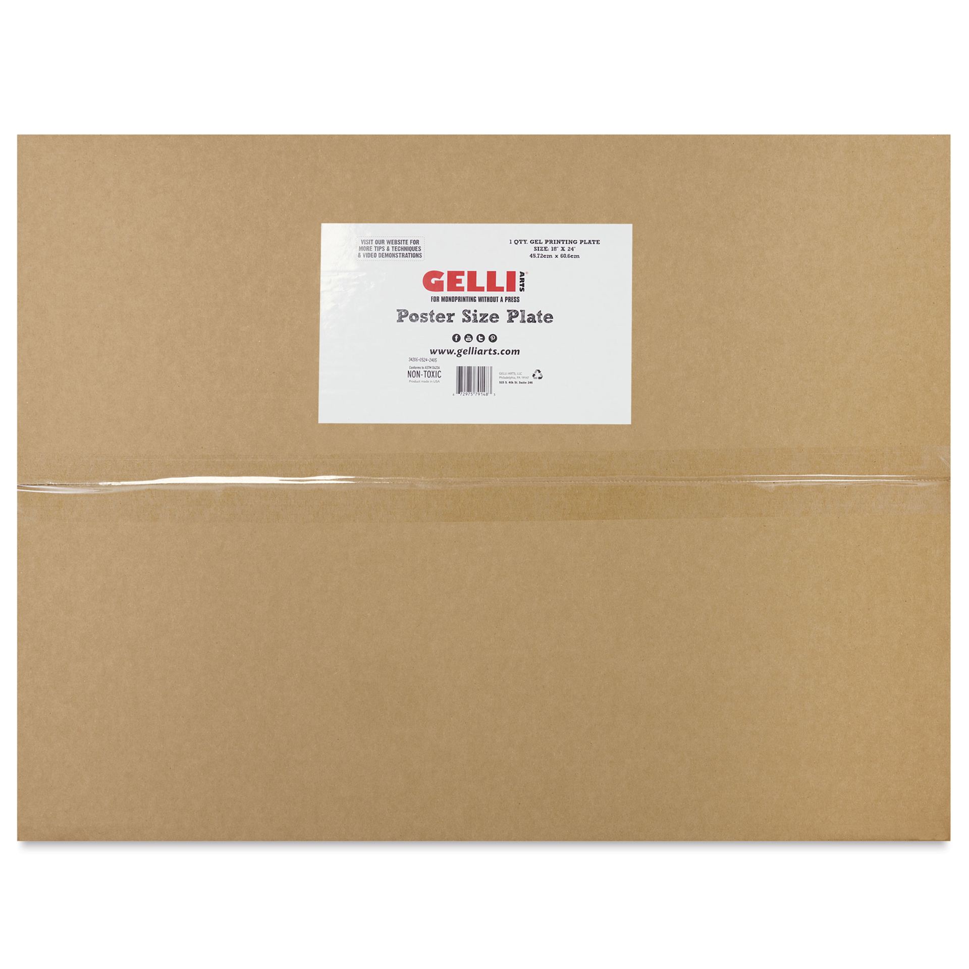 Gelli Arts Gel Printing Plate - 18" x 24" x 3/8", Rectangle, packaging Gelli Arts Gel Printing Plate - 18" x 24" x 3/8", Rectangle, packaging