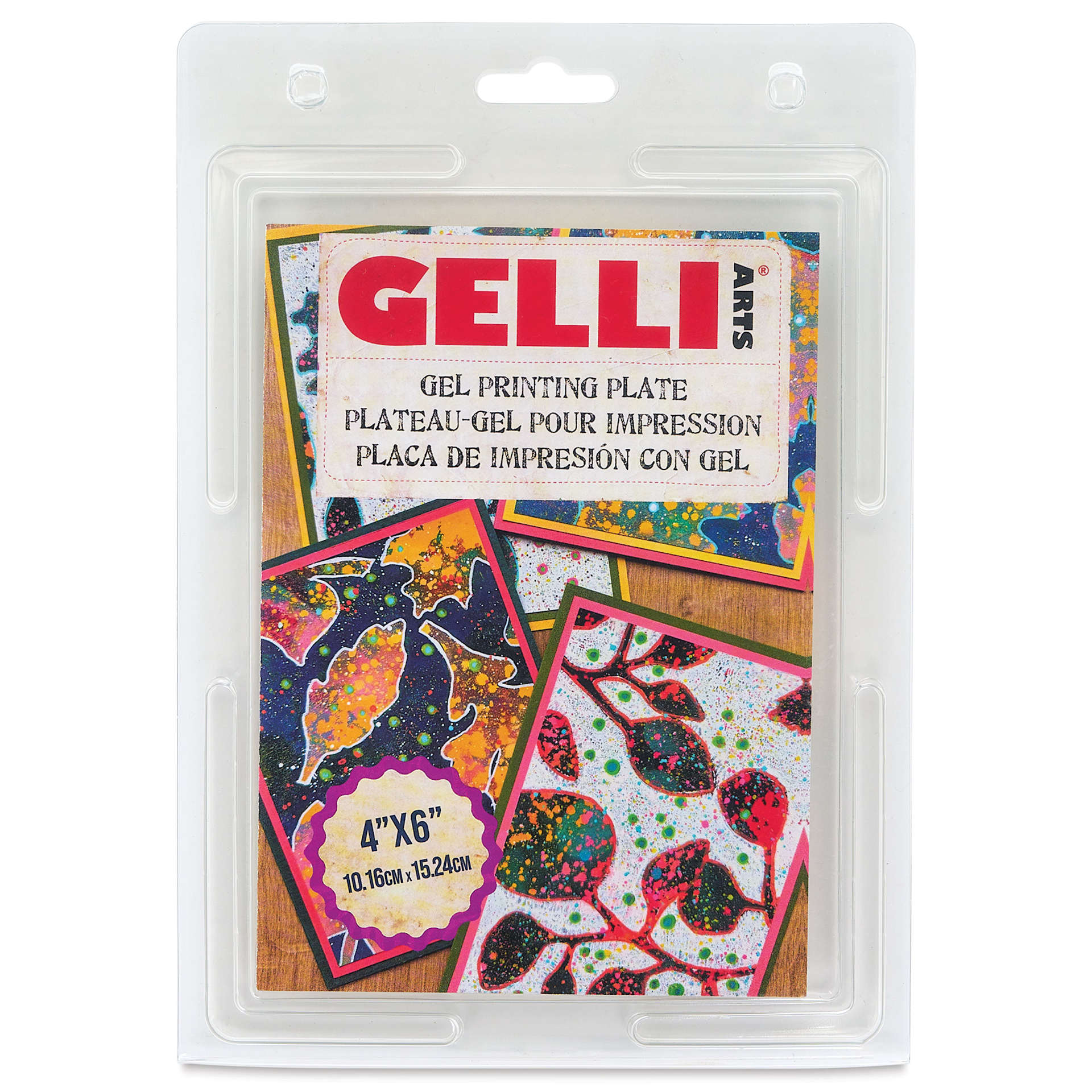 Gelli Arts Gel Printing Plate - 4" x 6" x 3/8", Rectangle front of packaging