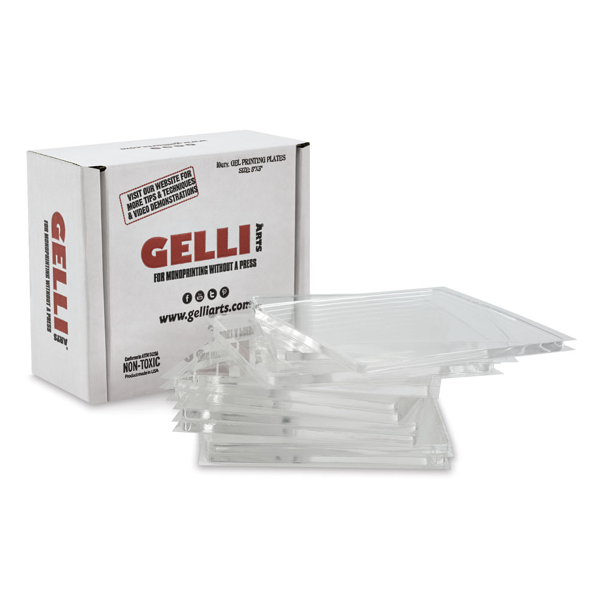 Gel Printing Plate-Square Class Pack of 10 Outside of Package and Contents Gel Printing Plate-Square Class Pack of 10 Outside of Package and Contents