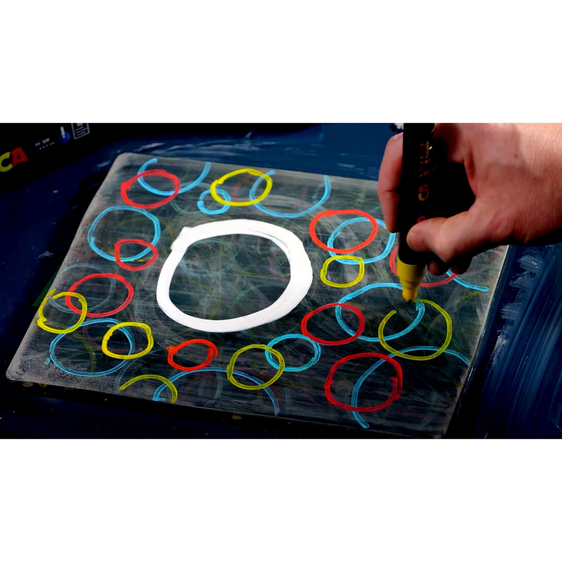 Gelli Arts Gel Printing Plates and Sets, Uni Posca marker on printing plate Gelli Arts Gel Printing Plates and Sets, Uni Posca marker on printing plate