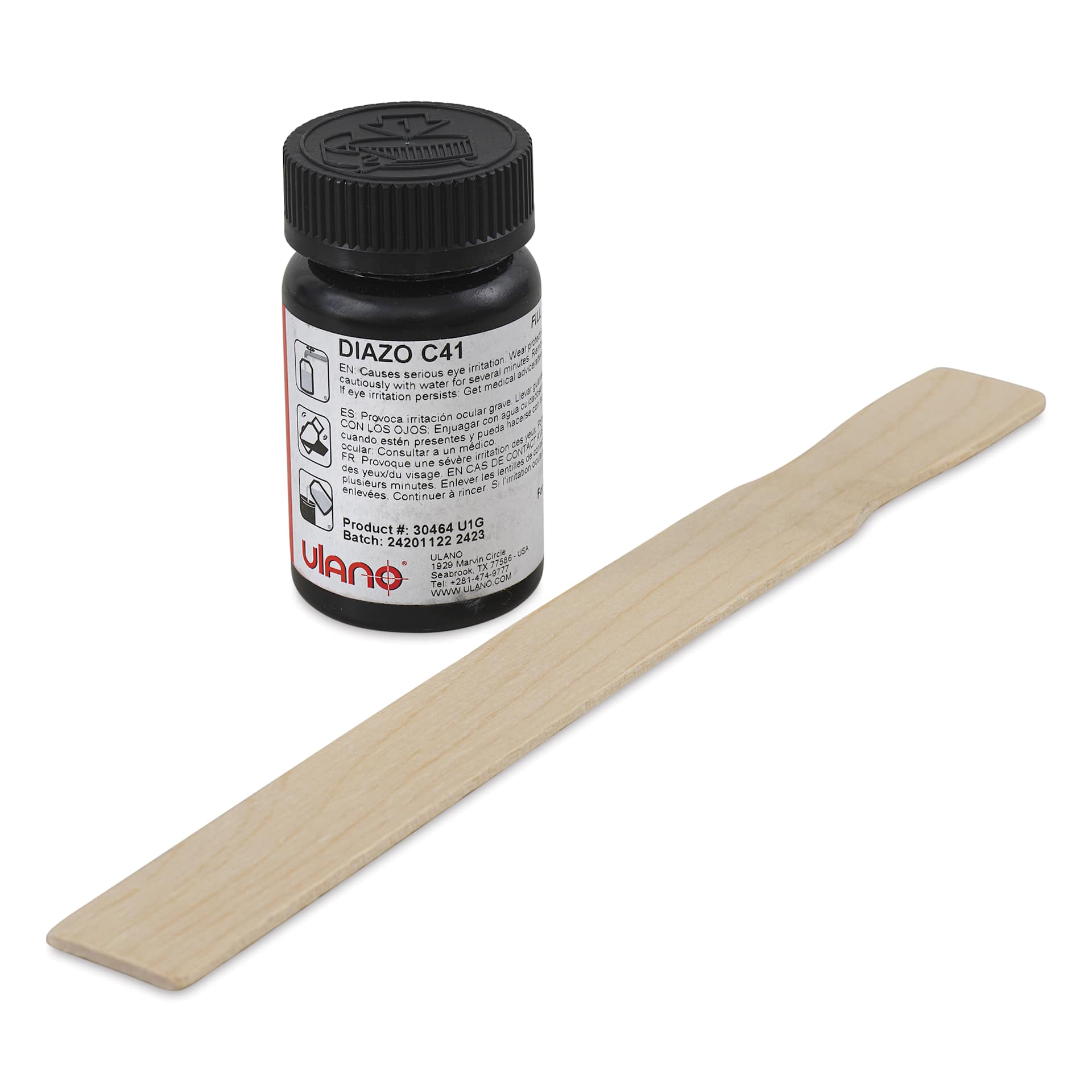 Ulano Proclaim Emulsion - 128 oz, close up of diazo and stir stick