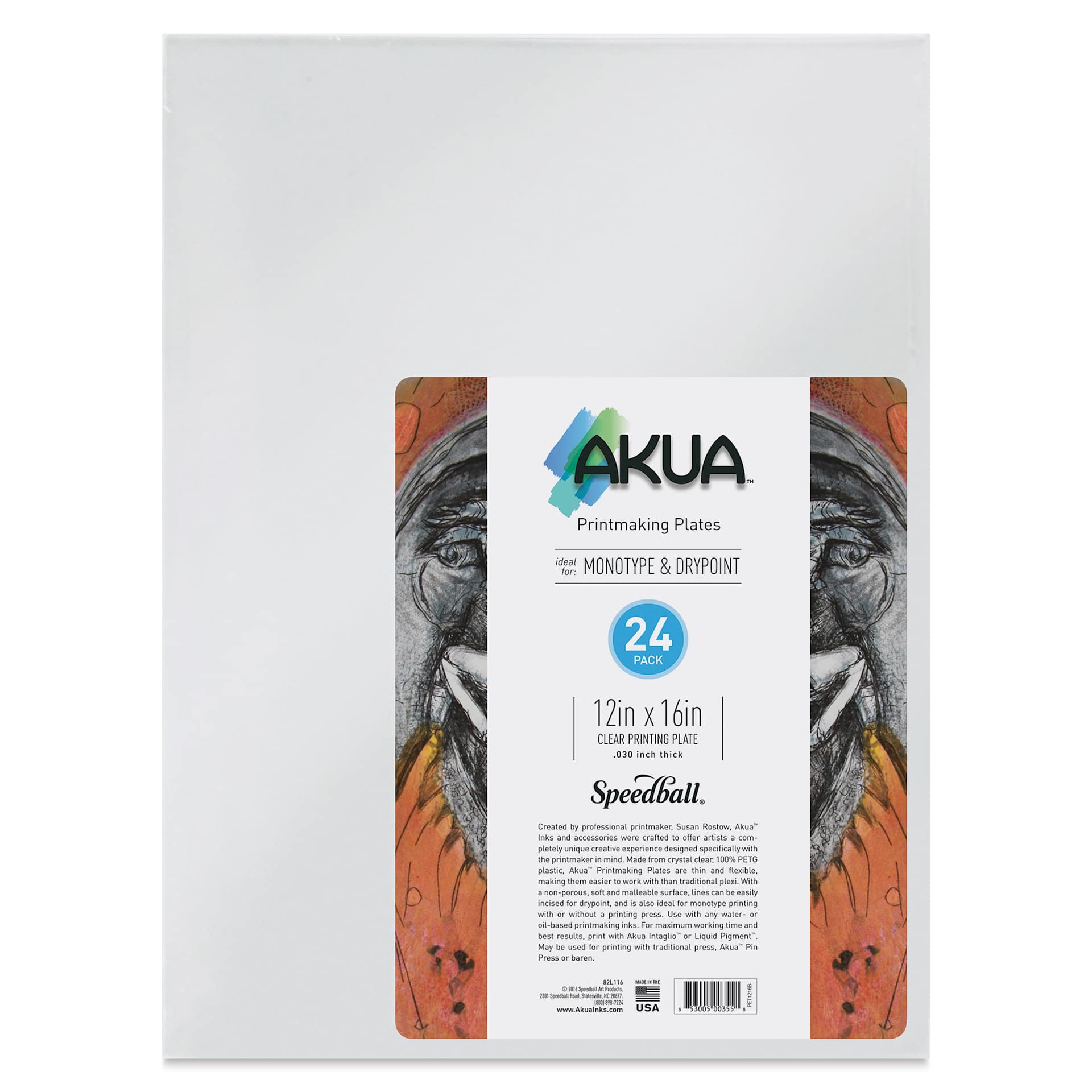 Akua Printmaking Plates - 12" x 16", Pkg of 24, label shown Akua Printmaking Plates - 12" x 16", Pkg of 24, label shown