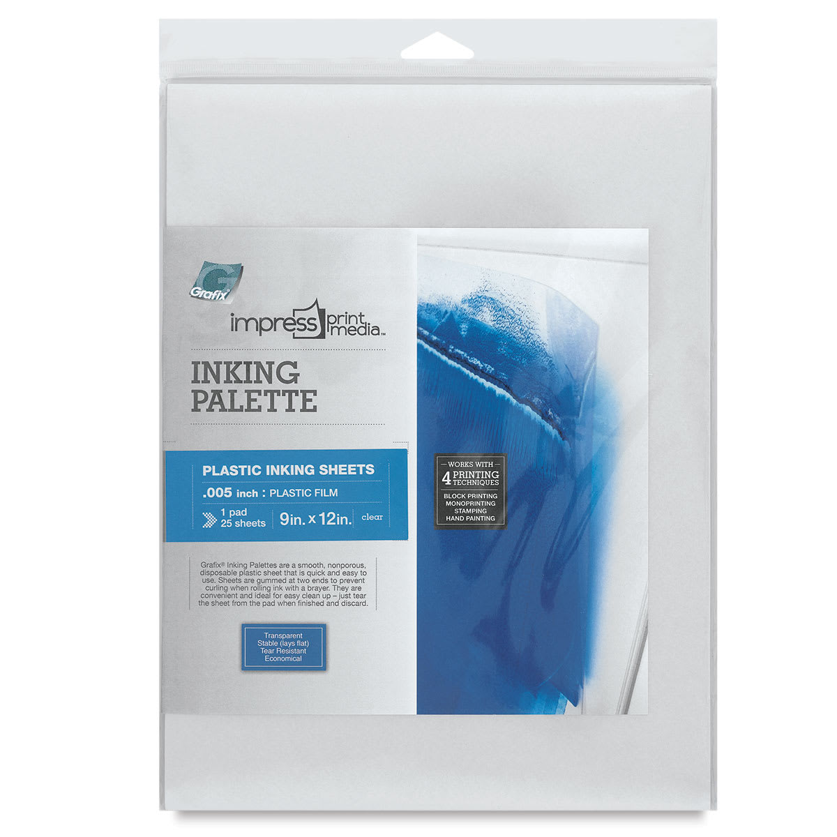 Grafix Impress Inking Palette - Front of package of 25 sheets shown
